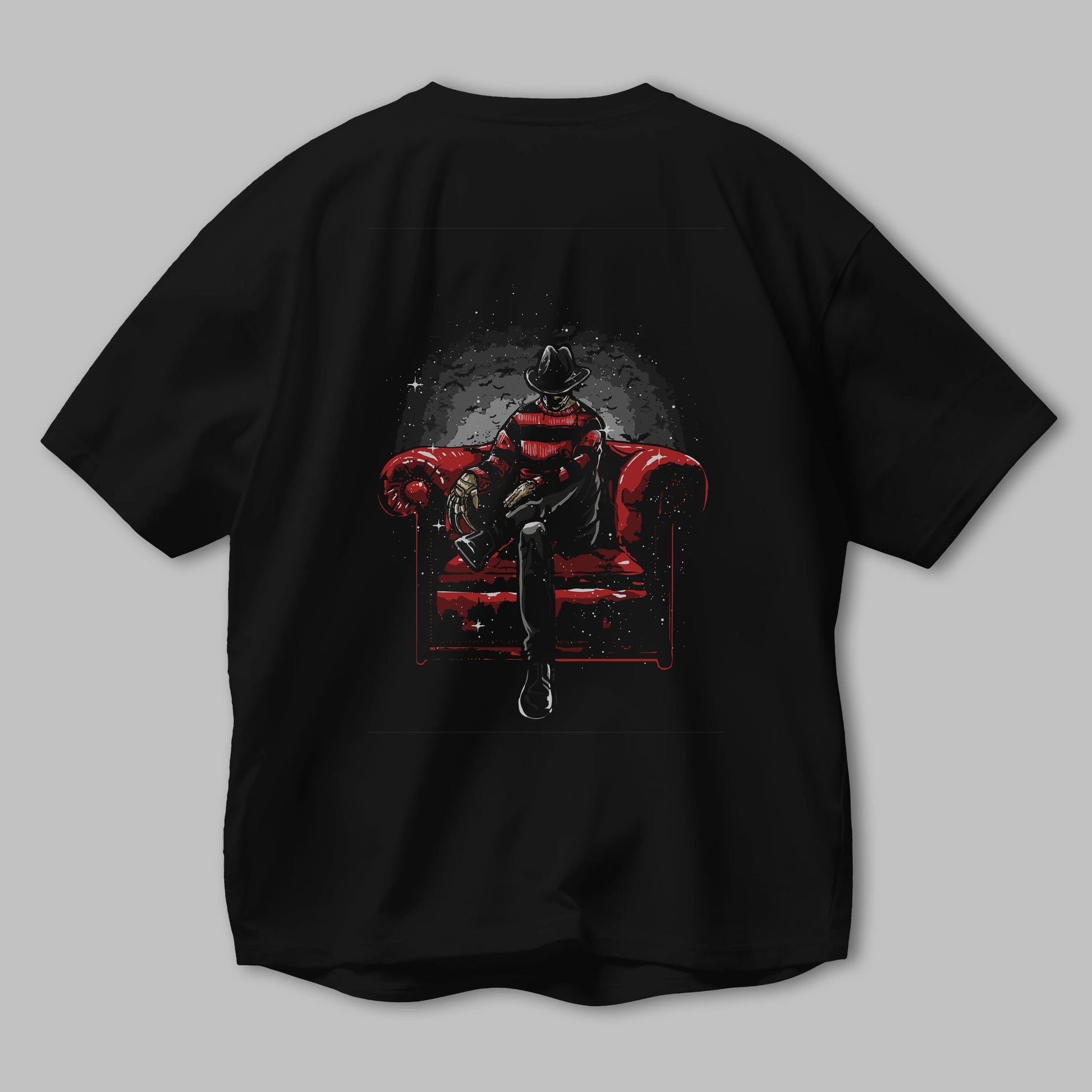 Nightmare Side Arka Baskılı Oversize t-shirt Erkek Kadın Unisex %100 Pamuk