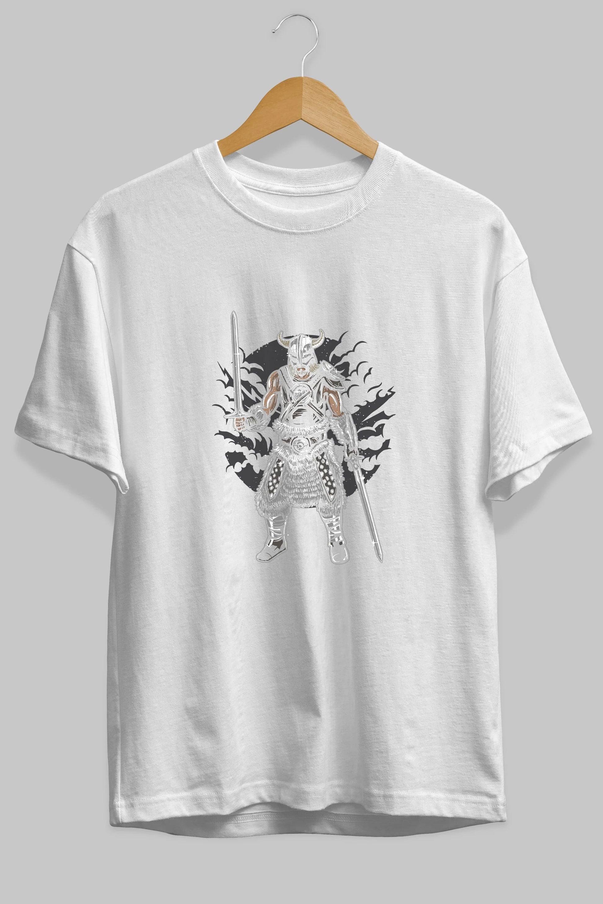 Dark Viking Ön Baskılı Oversize t-shirt Erkek Kadın Unisex %100 Pamuk tişort