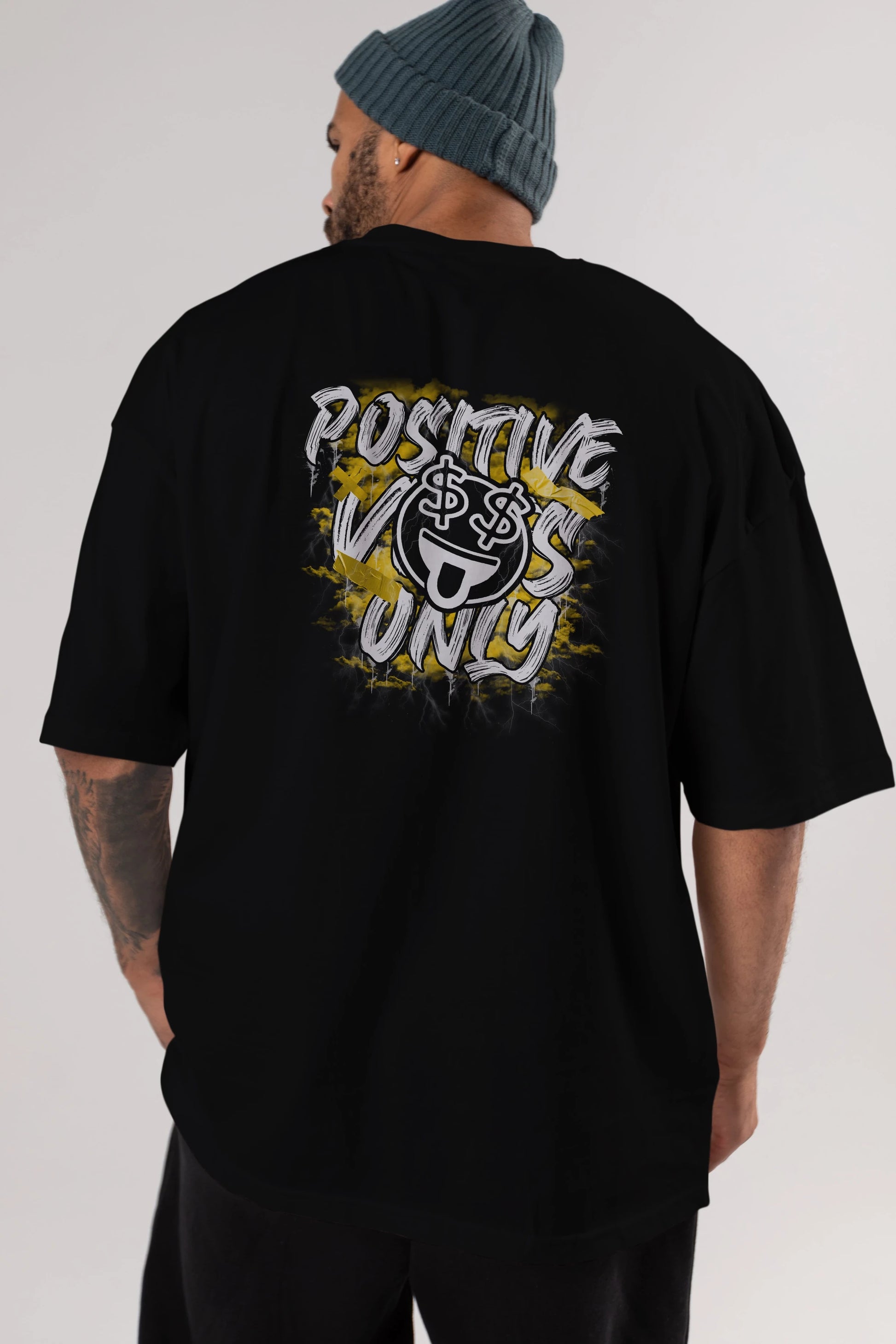 Positive Only Arka Baskılı Oversize t-shirt Erkek Kadın Unisex