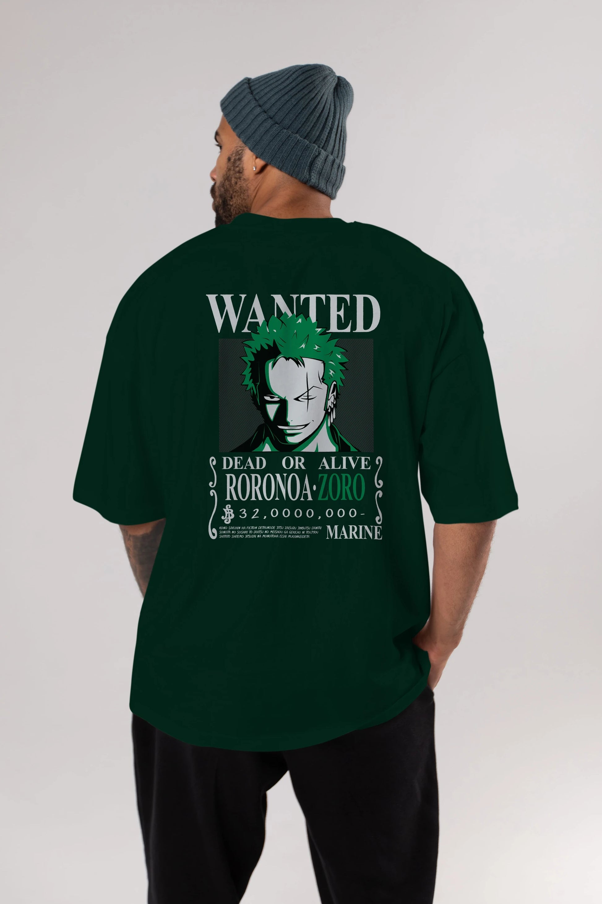 Roronoa Zoro Anime Arka Baskılı Oversize t-shirt Erkek Kadın Unisex %100 pamuk tişort