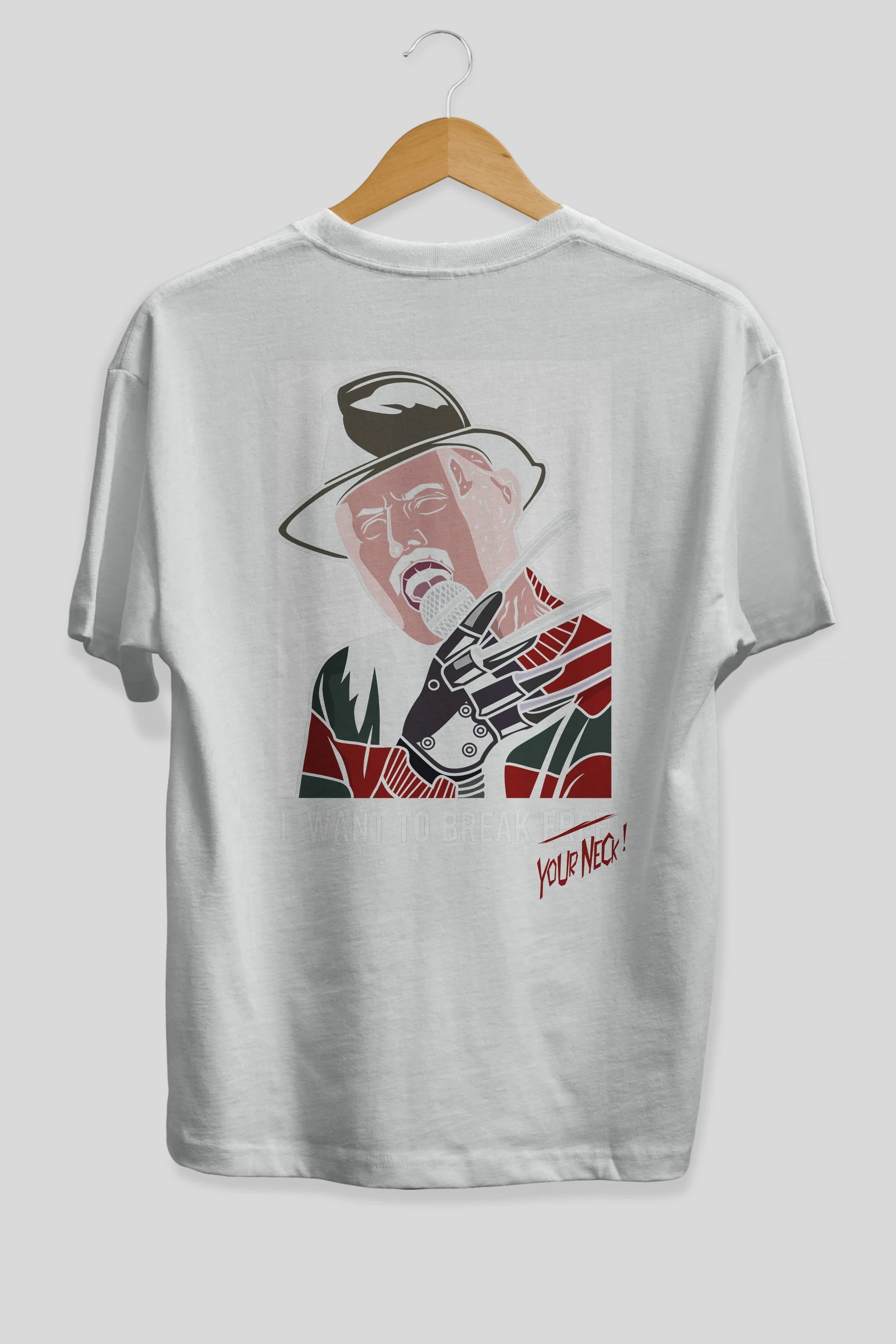 Freddy Merkrueger Arka Baskılı Oversize t-shirt Erkek Kadın Unisex %100 Pamuk tişort