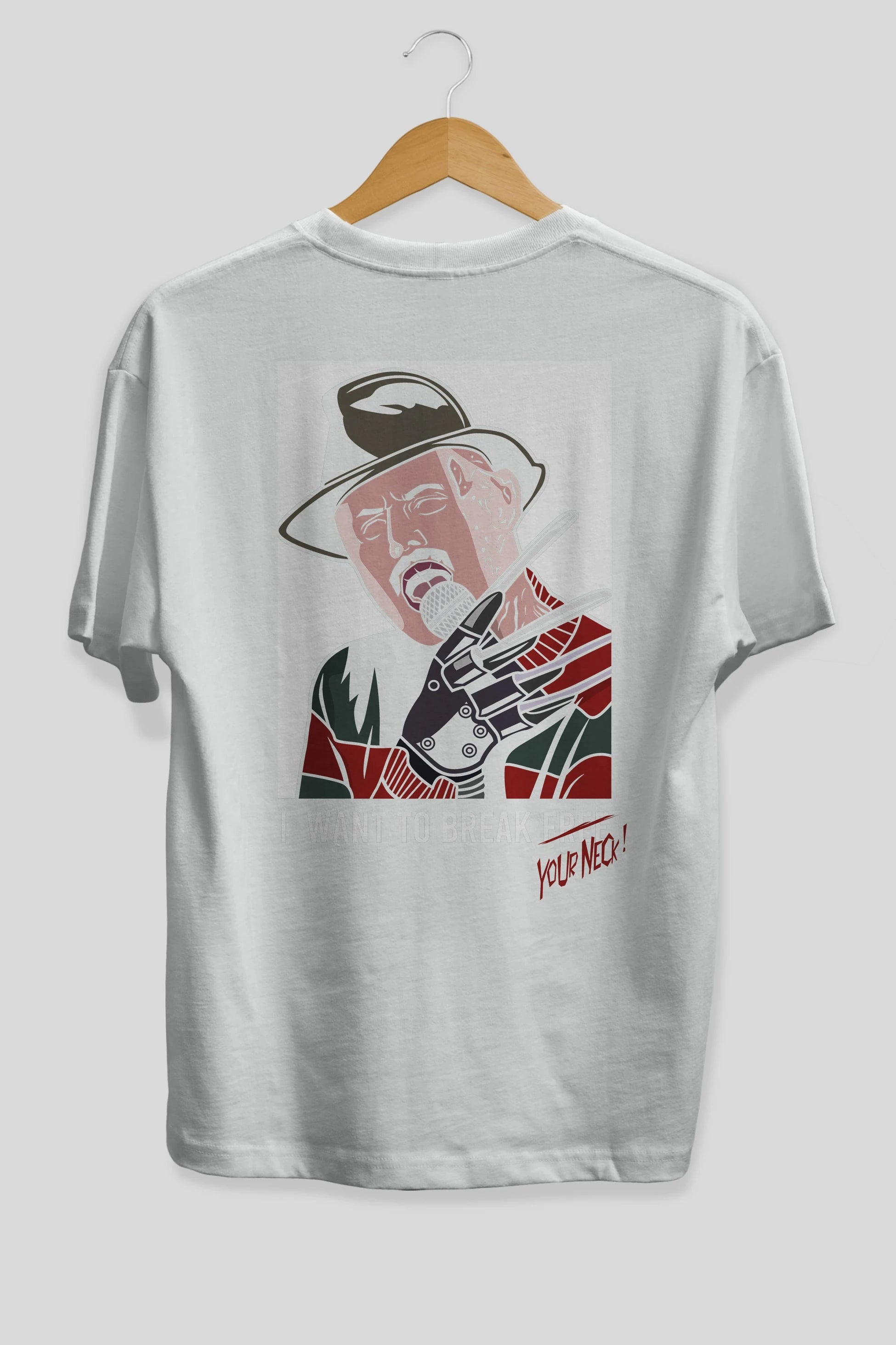Freddy Merkrueger Arka Baskılı Oversize t-shirt Erkek Kadın Unisex %100 Pamuk tişort