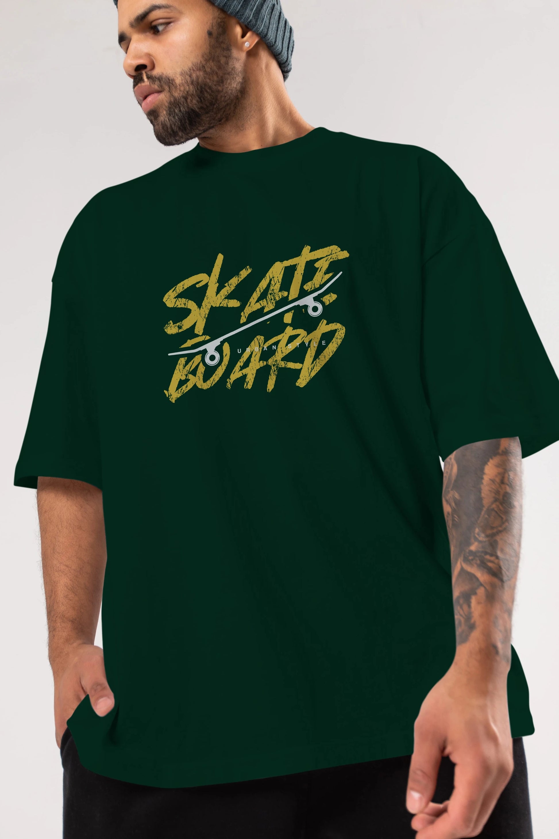 Skate Board Ön Baskılı Oversize t-shirt Erkek Kadın Unisex