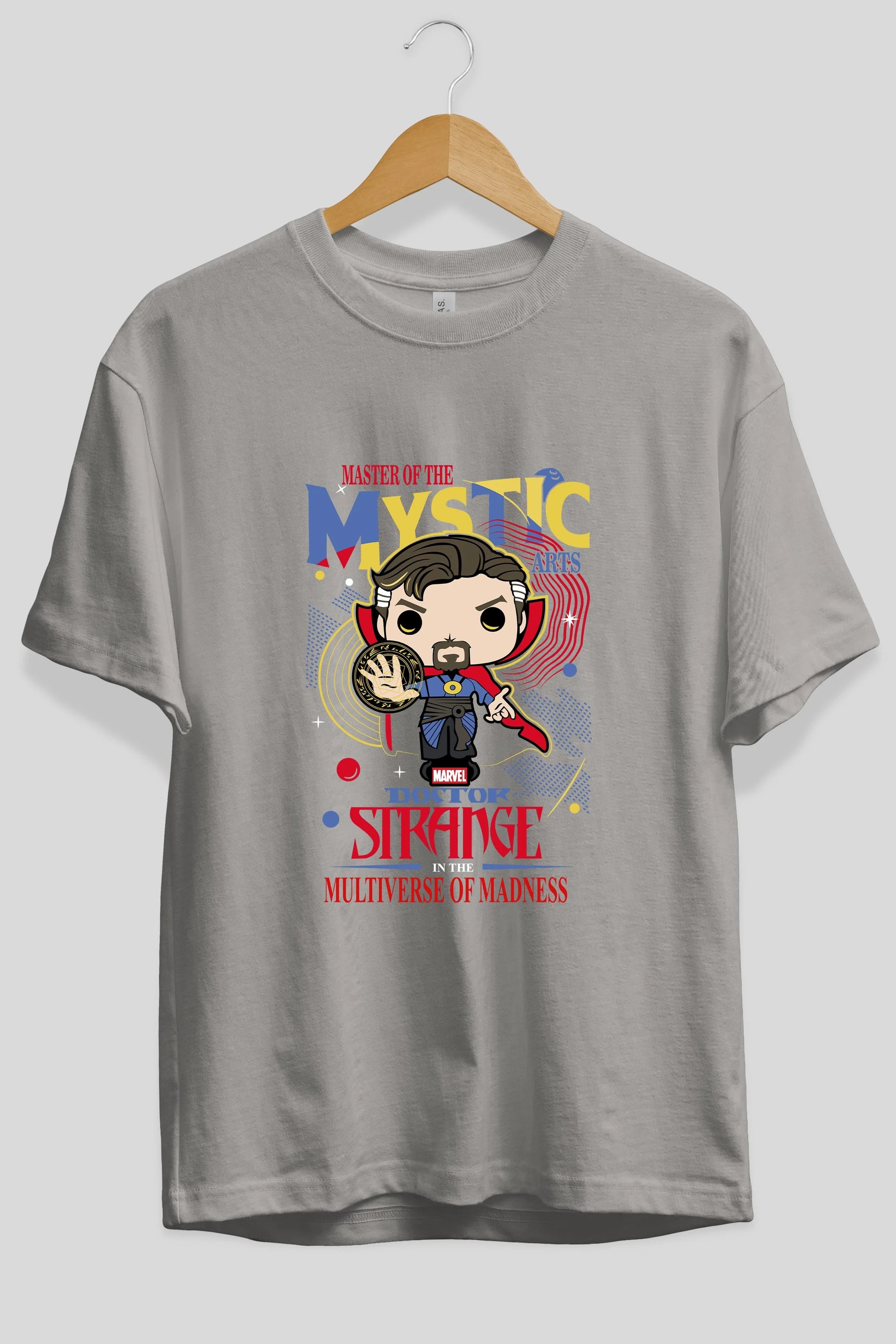 Doctor Strange Ön Baskılı Oversize t-shirt Erkek Kadın Unisex %100 Pamuk Bisiklet Yaka tişort