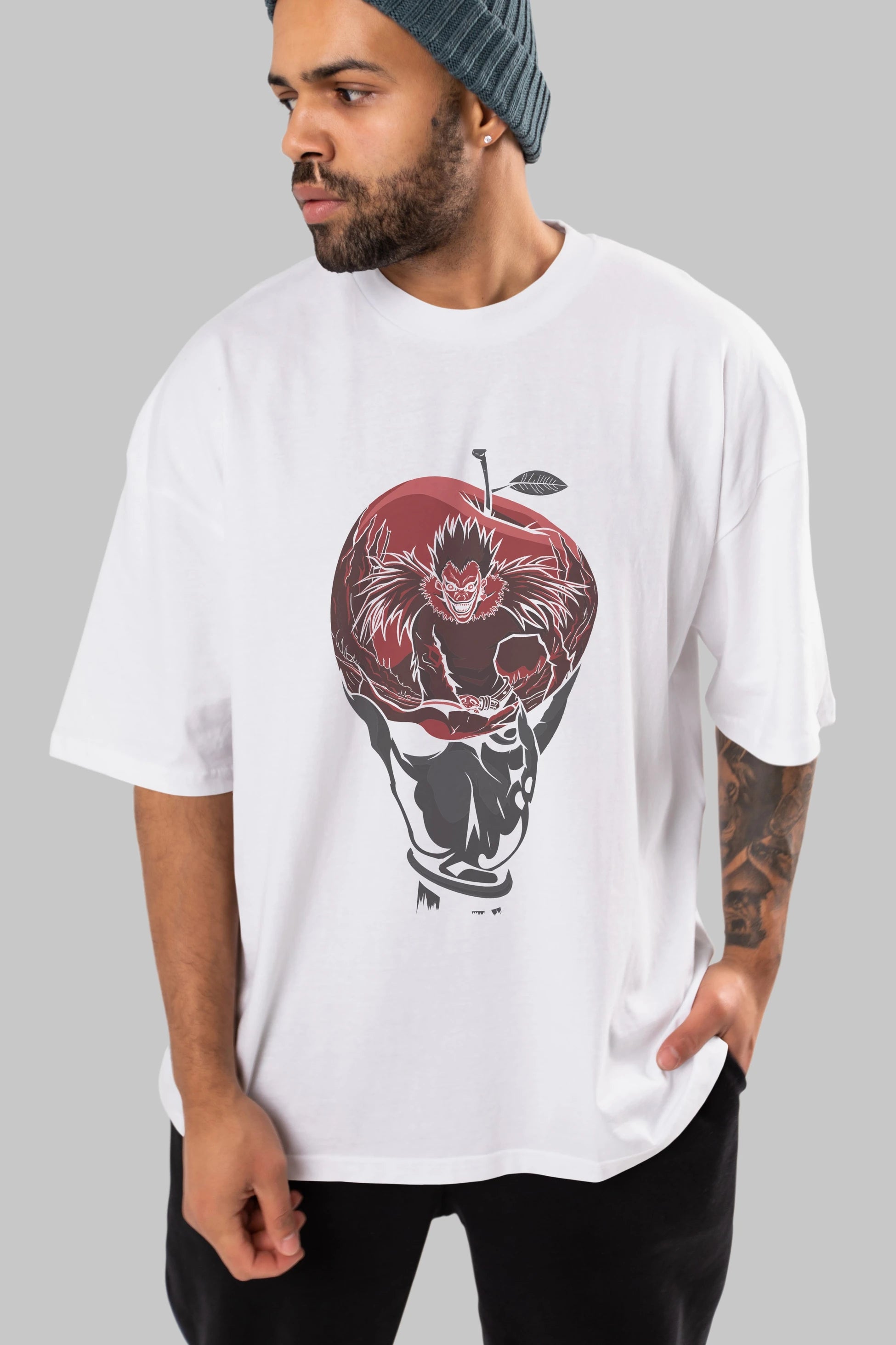 DEATH NOTE -RYUK Anime Ön Baskılı Oversize t-shirt %100 pamuk Erkek Kadın Unisex
