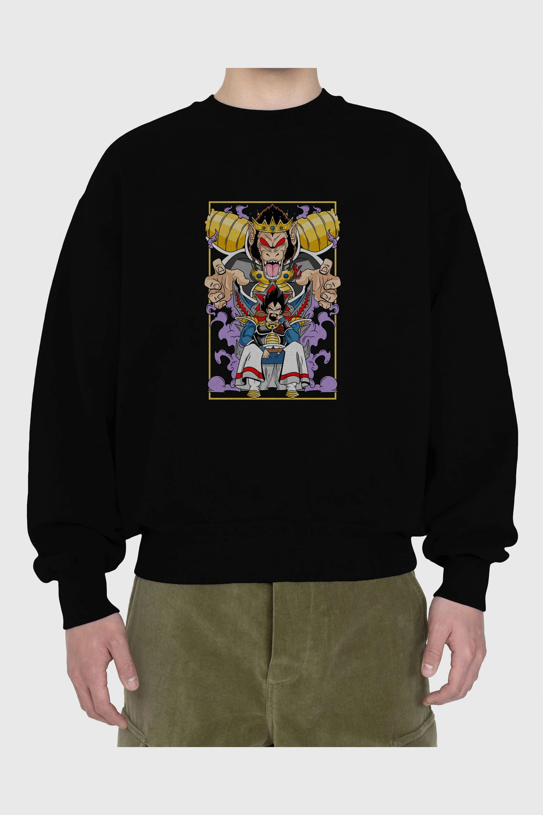 DragonBall ReyVegeta Anime Ön Baskılı Oversize Sweatshirt Erkek Kadın Unisex