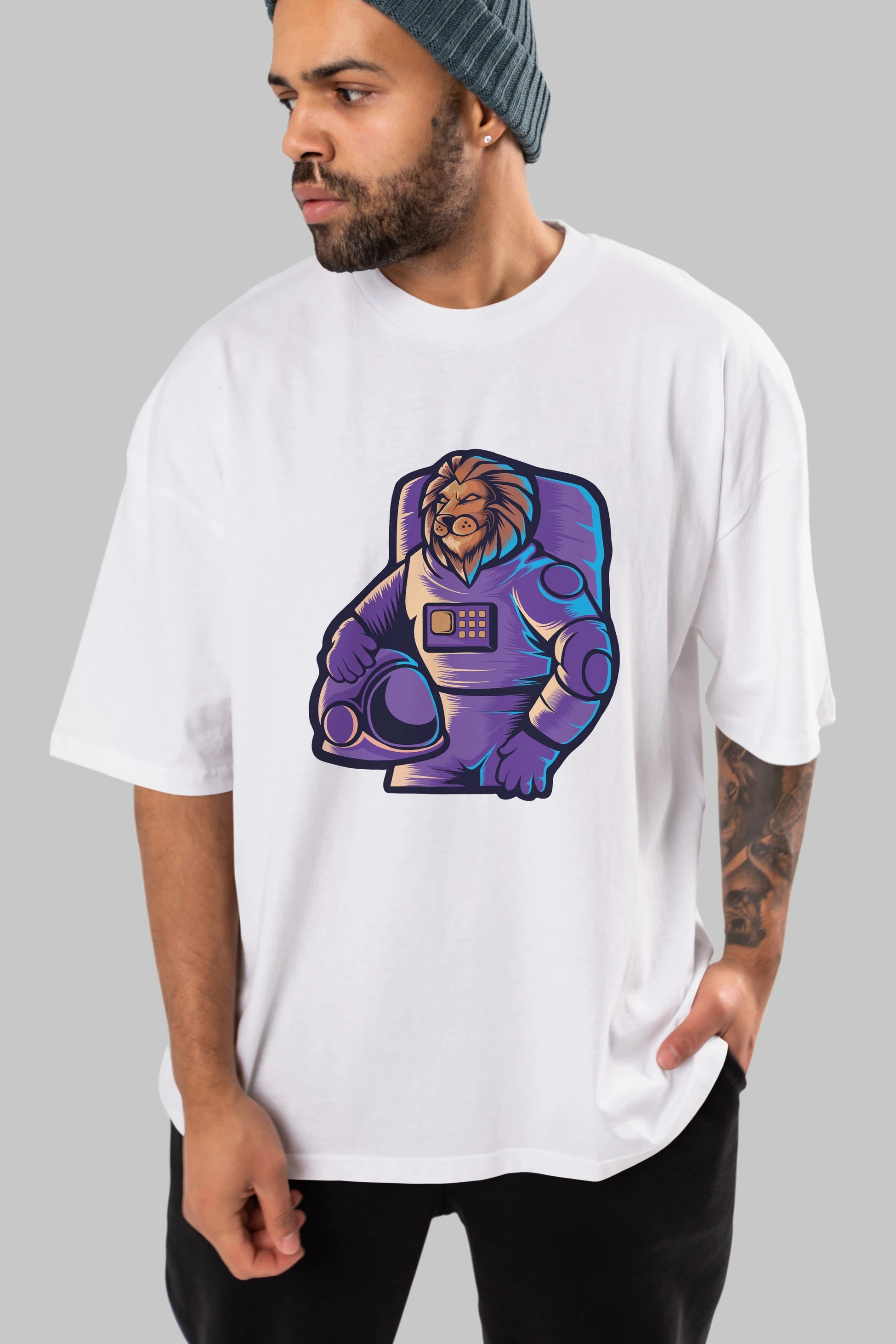 Astroking Ön Baskılı Oversize t-shirt Erkek Kadın Unisex