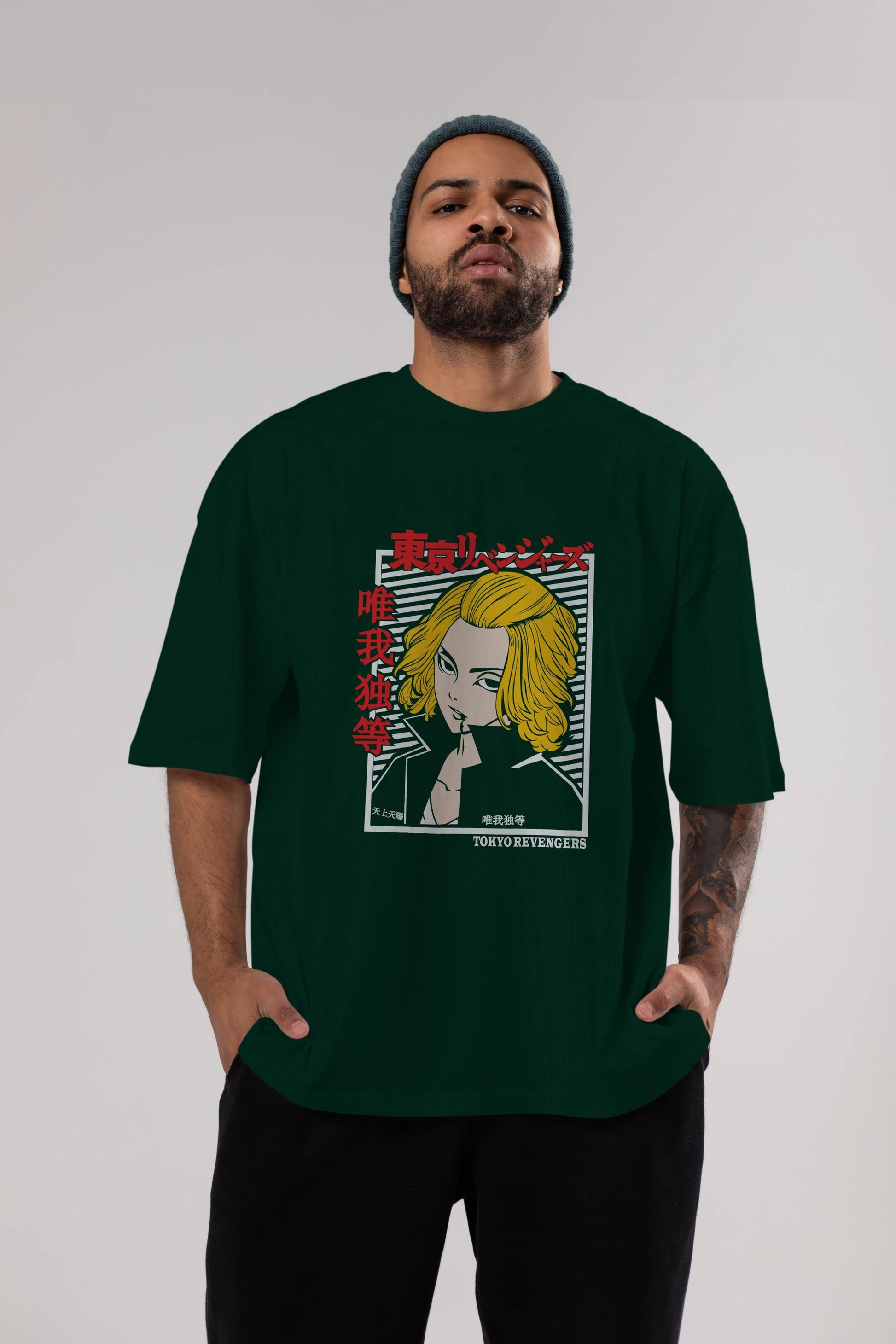 TokyoRev. M Anime Ön Baskılı Oversize t-shirt %100 pamuk Erkek Kadın Unisex