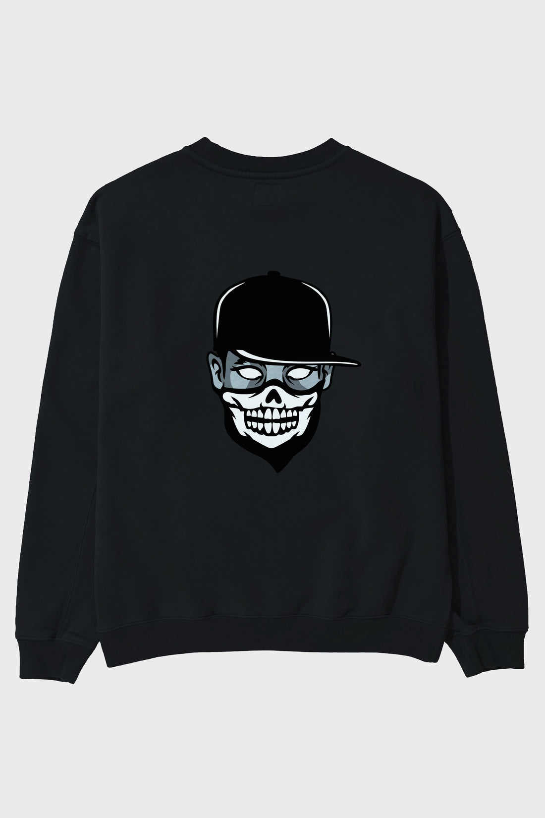 Skull Mask Arka Baskılı Oversize Sweatshirt Erkek Kadın Unisex