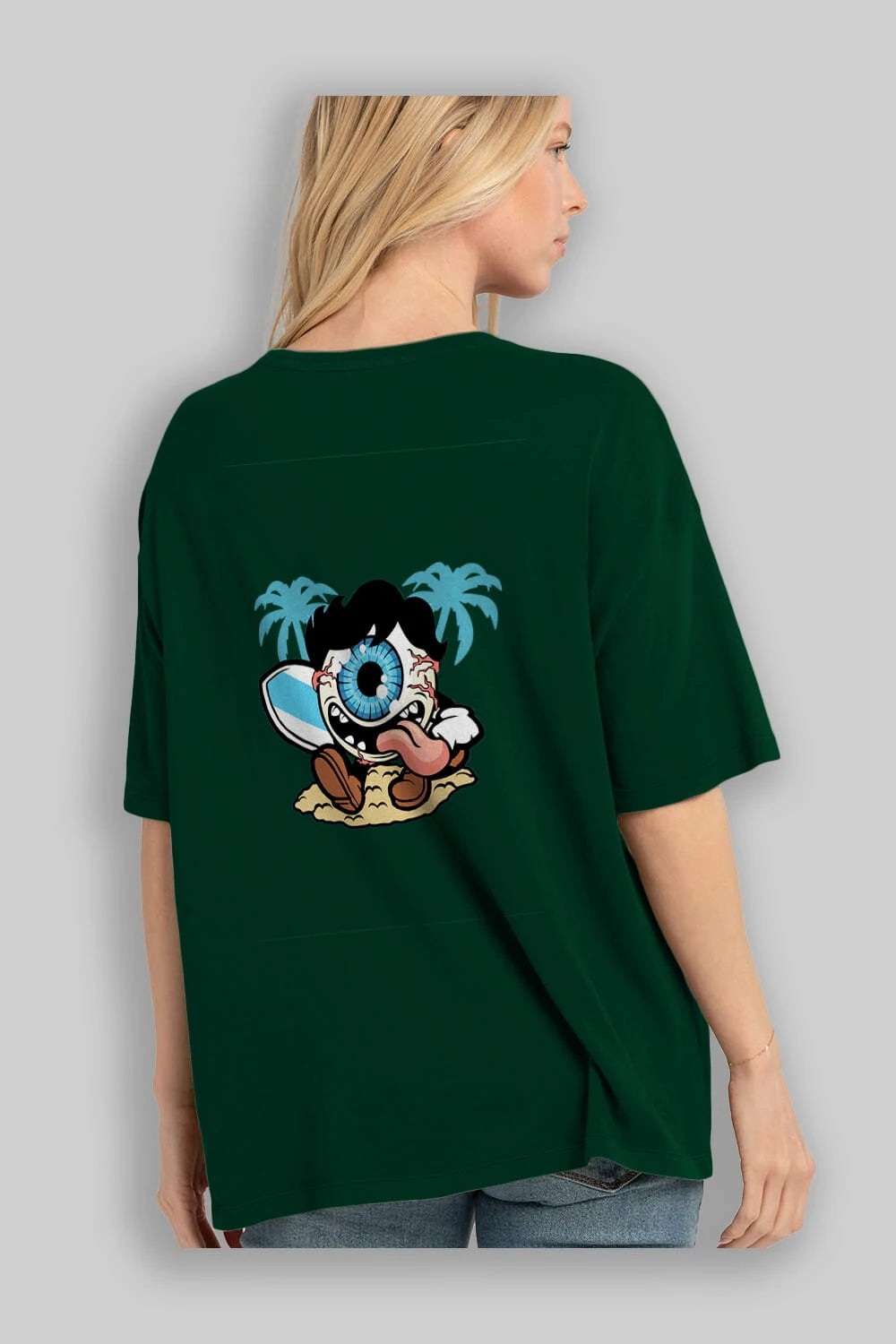 Eye Ball Surfer Arka Baskılı Oversize t-shirt Erkek Kadın Unisex %100 Pamuk tişort