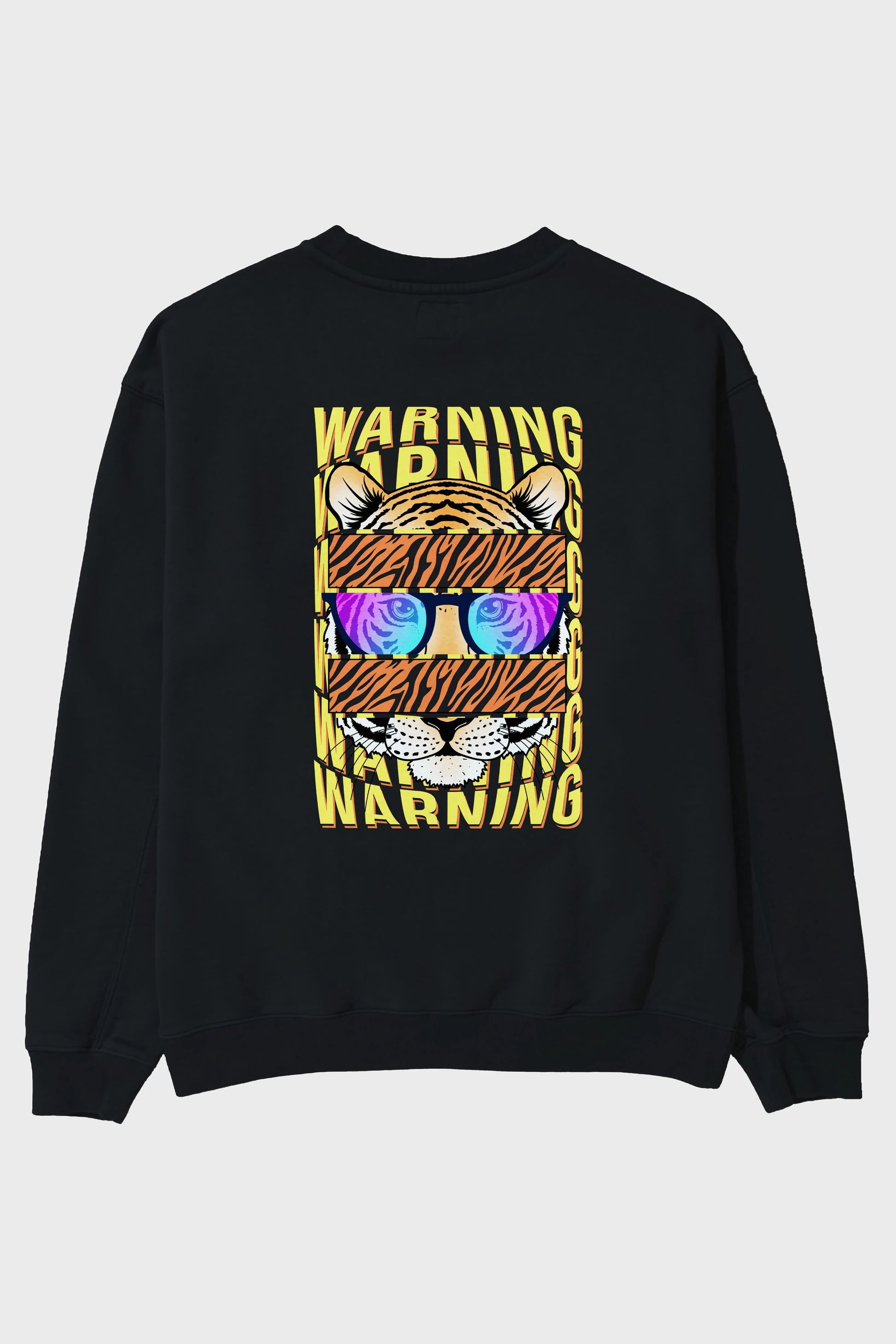 Warning Yazılı Arka Baskılı Oversize Sweatshirt Erkek Kadın Unisex