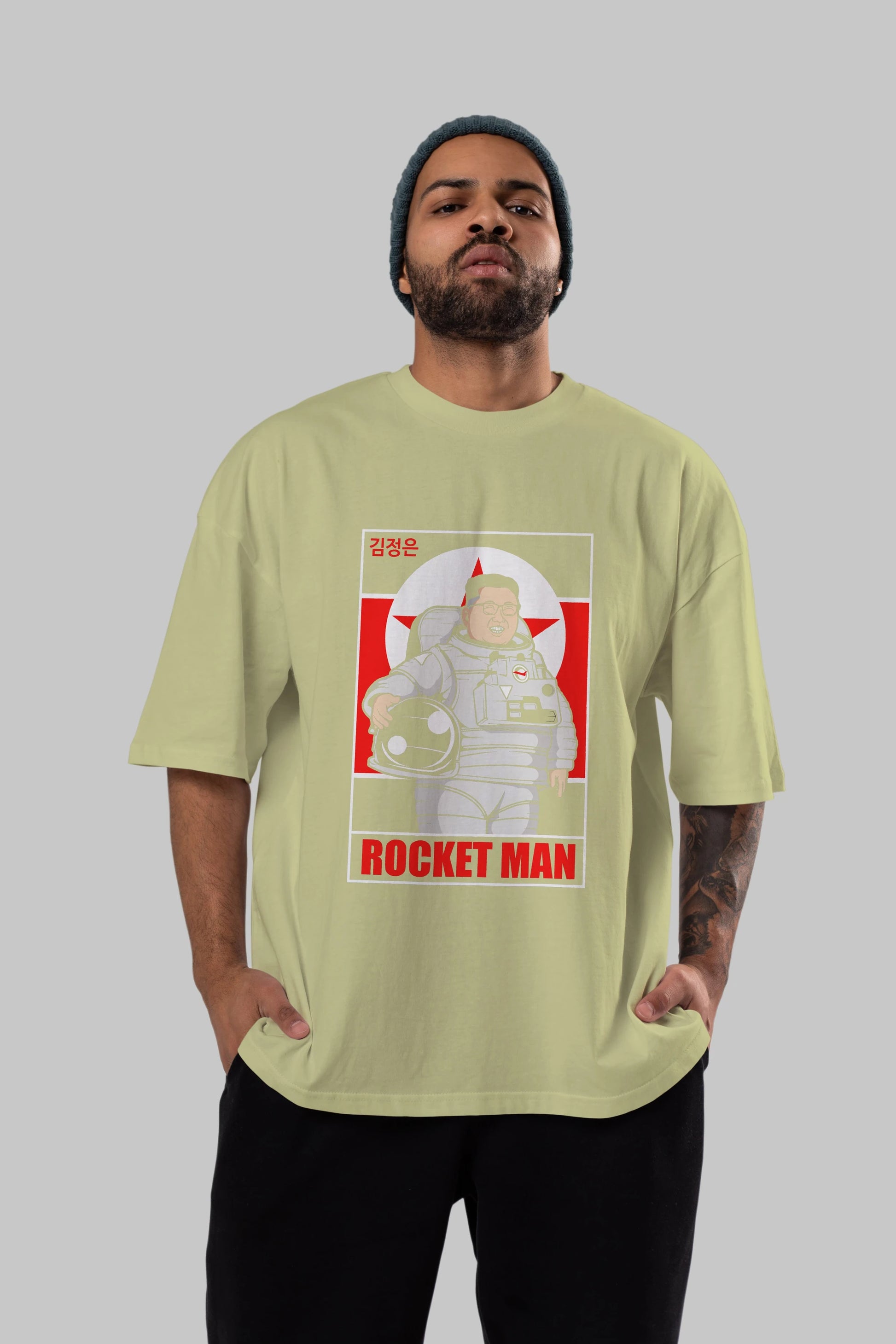 Astronot Kim Ön Baskılı Oversize t-shirt Erkek Kadın Unisex %100 Pamuk tişort