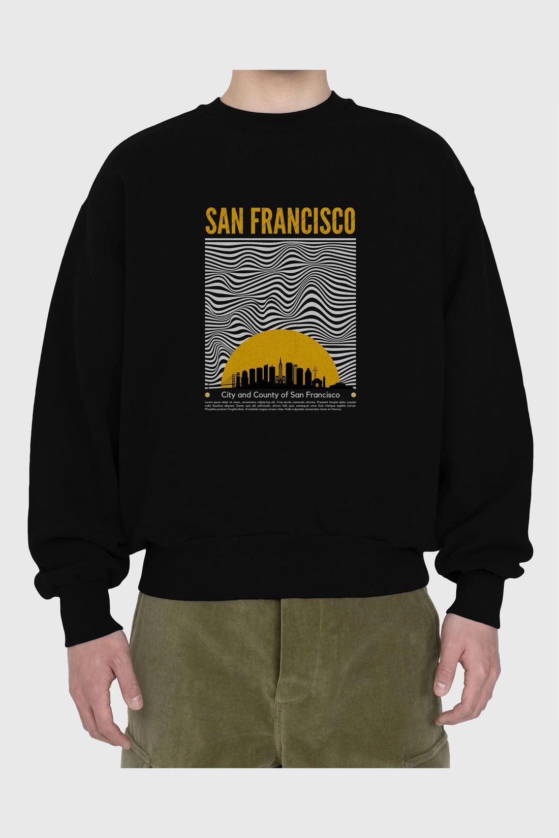 San Francisco Yazılı Ön Baskılı Oversize Sweatshirt Erkek Kadın Unisex