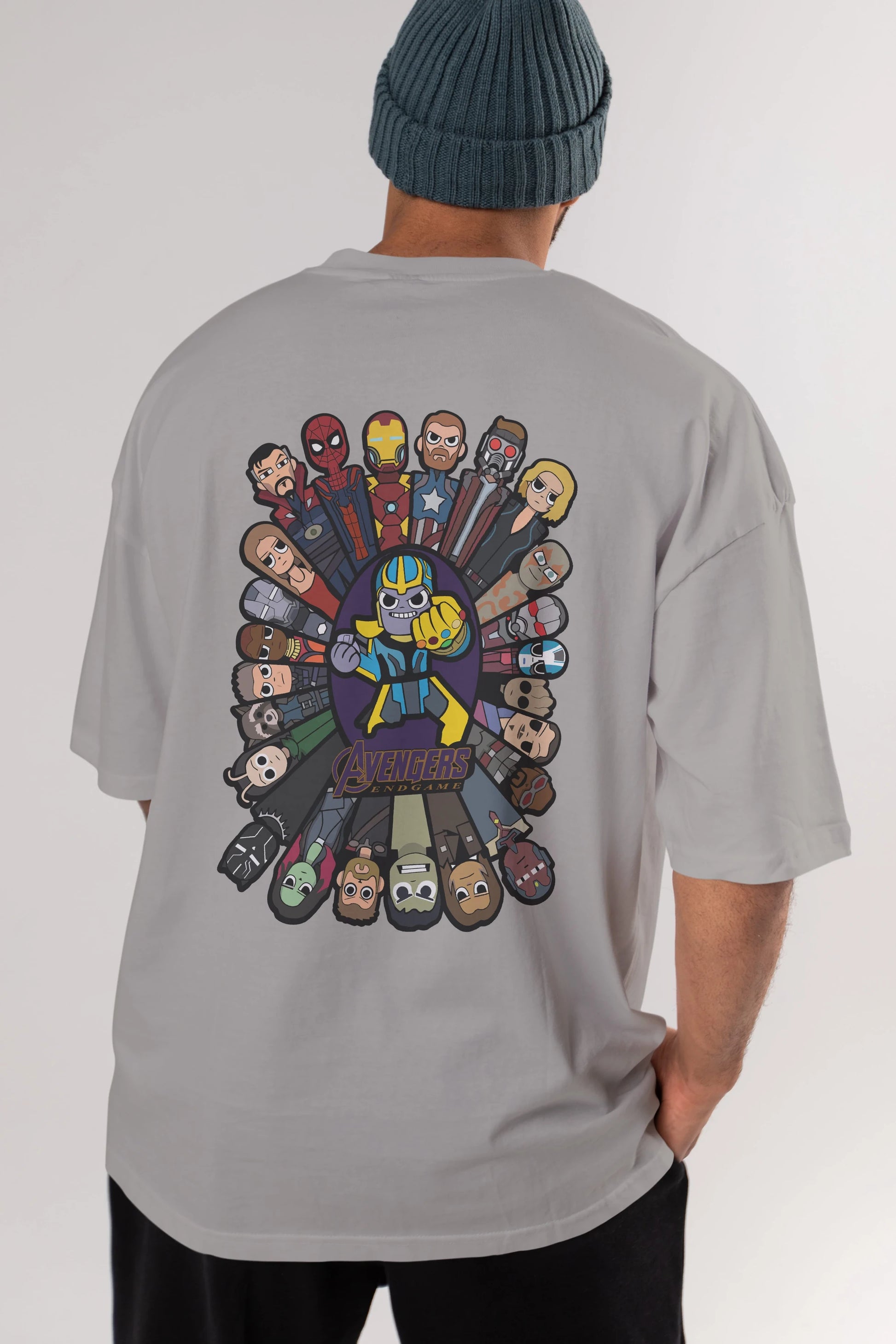 The Avengers (2) Arka Baskılı Oversize t-shirt Erkek Kadın Unisex %100 Pamuk Bisiklet Yaka tişort
