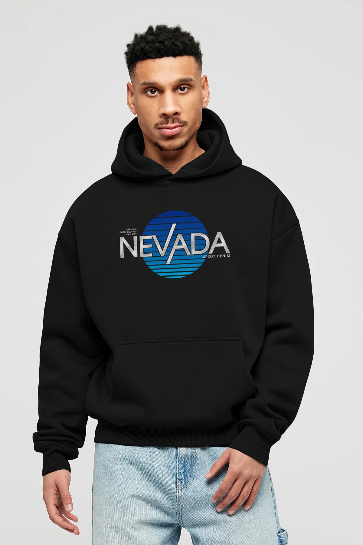 Nevada Ön Baskılı Oversize Hoodie Kapüşonlu Sweatshirt Erkek Kadın Unisex
