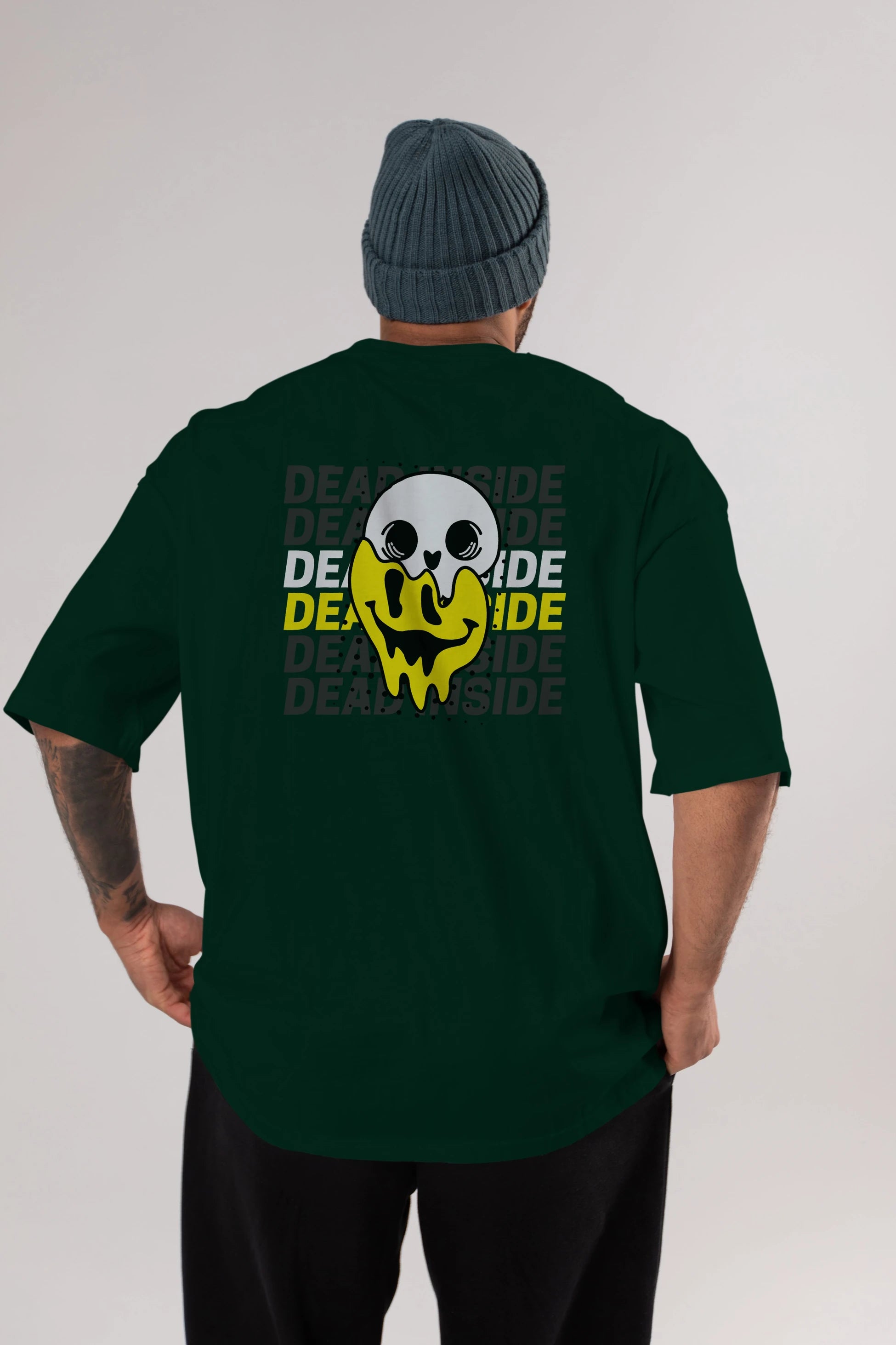 Dead Inside Yazılı Arka Baskılı Oversize t-shirt Erkek Kadın Unisex
