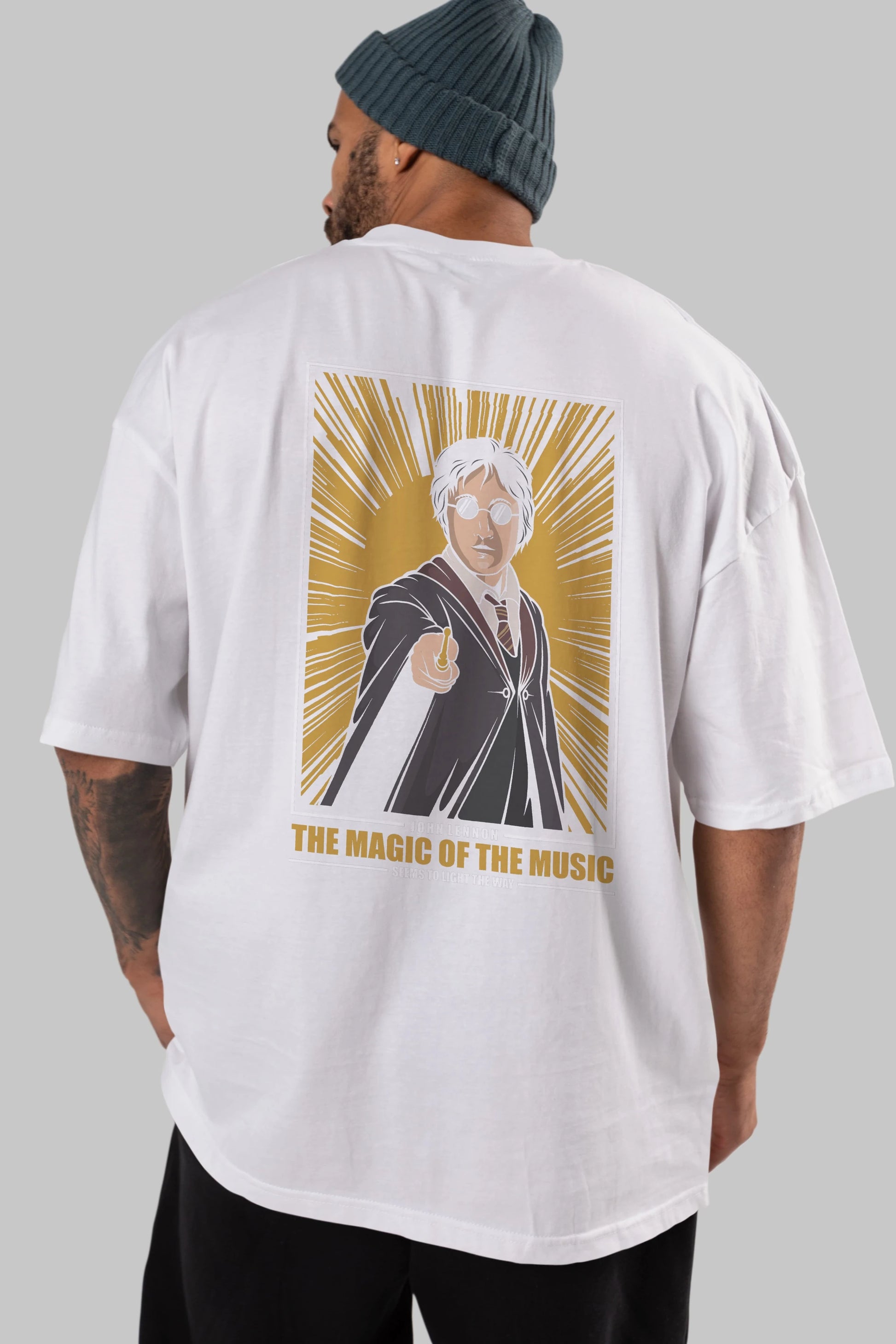 John Potter Arka Baskılı Oversize t-shirt Erkek Kadın Unisex %100 Pamuk tişort