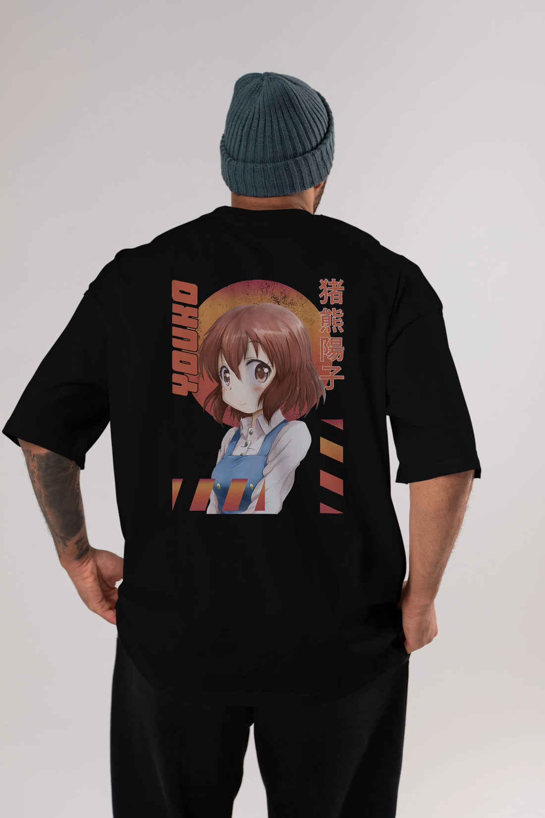 Youko Inokuma 5 Anime Arka Baskılı Oversize t-shirt Erkek Kadın Unisex