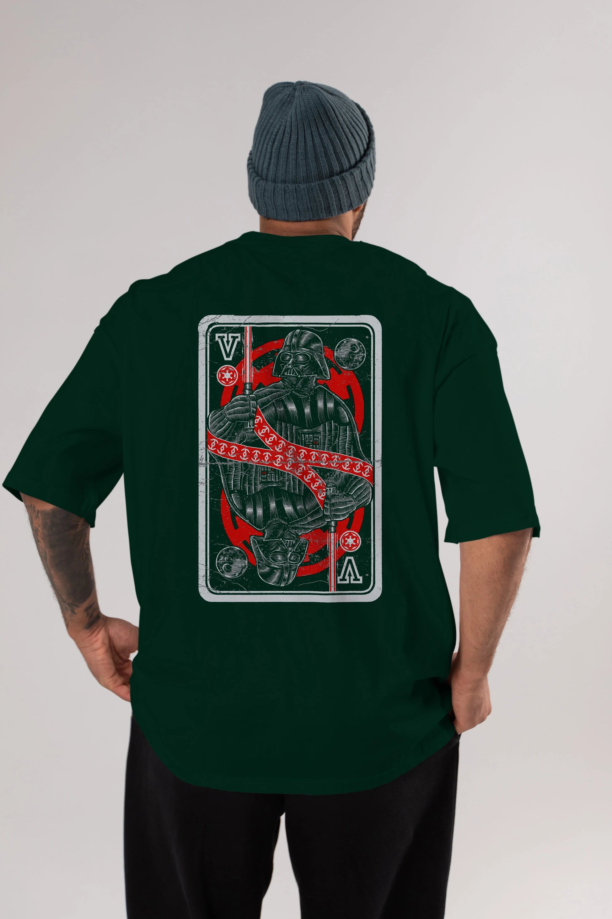 King Of The Darkside Arka Baskılı Oversize t-shirt Erkek Kadın Unisex %100 Pamuk
