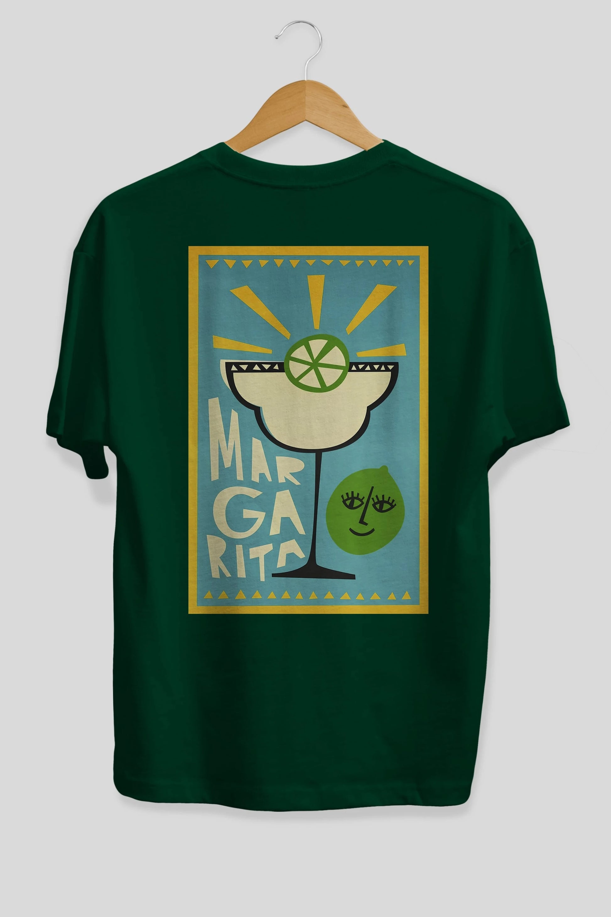Margarita 4 Arka Baskılı Oversize t-shirt Erkek Kadın Unisex %100 Pamuk Bisiklet Yaka tişort
