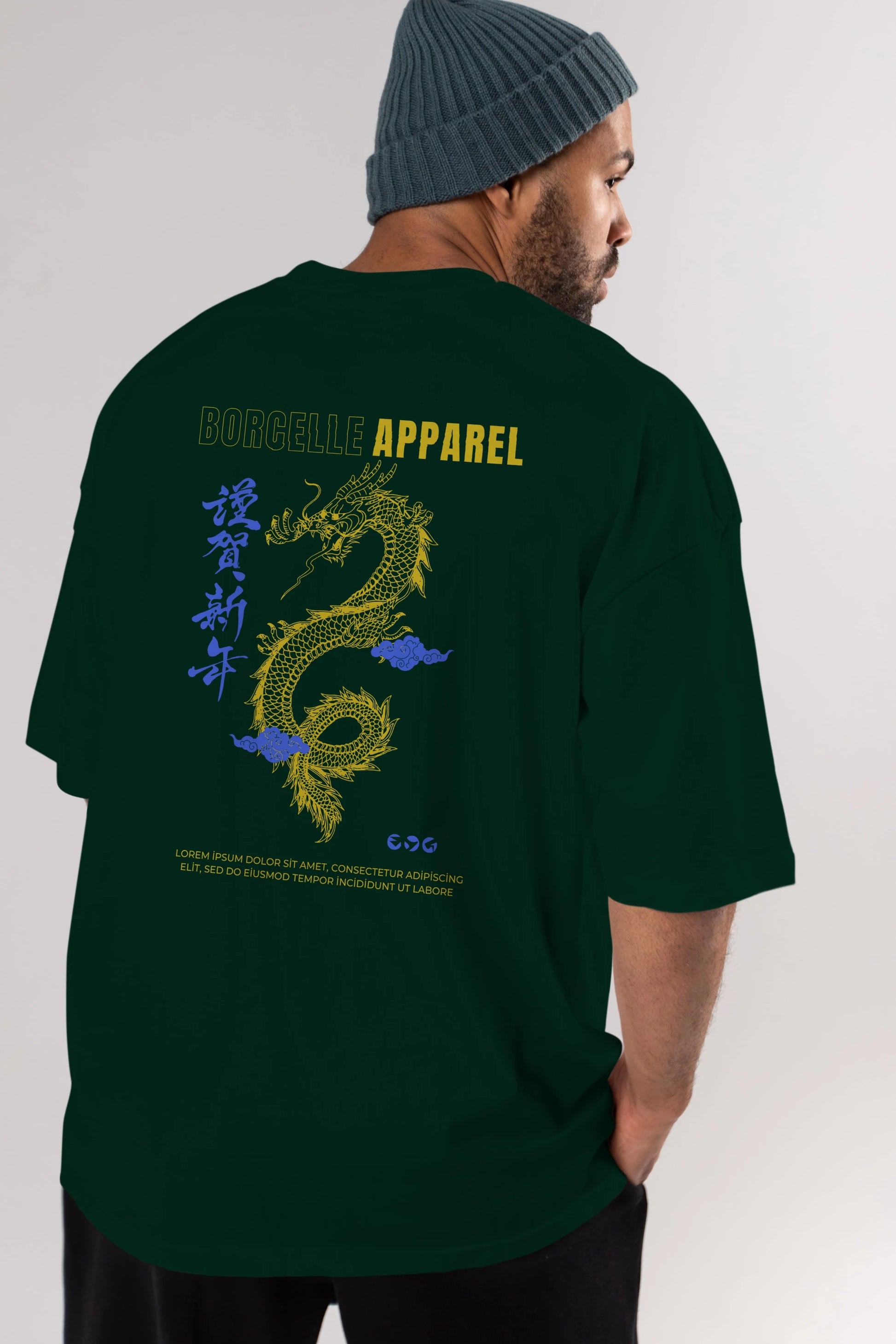 Borcelle Apparel Yazılı Arka Baskılı Oversize t-shirt Erkek Kadın Unisex