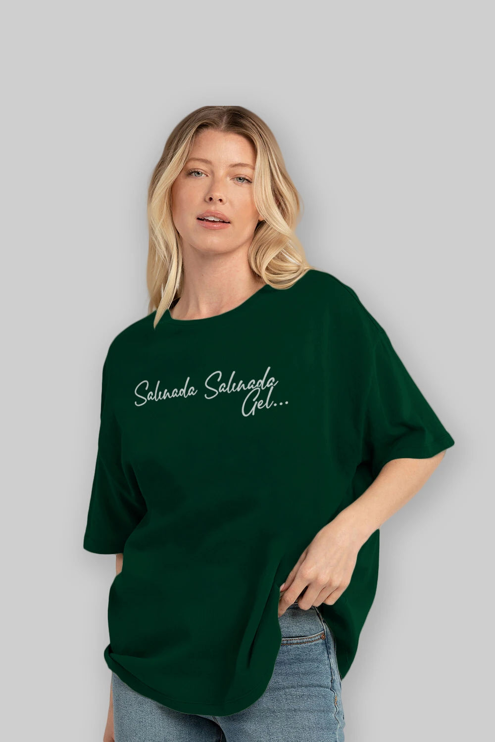 Salınada Salına Gel Ön Baskılı Oversize t-shirt %100 pamuk Erkek Kadın Unisex