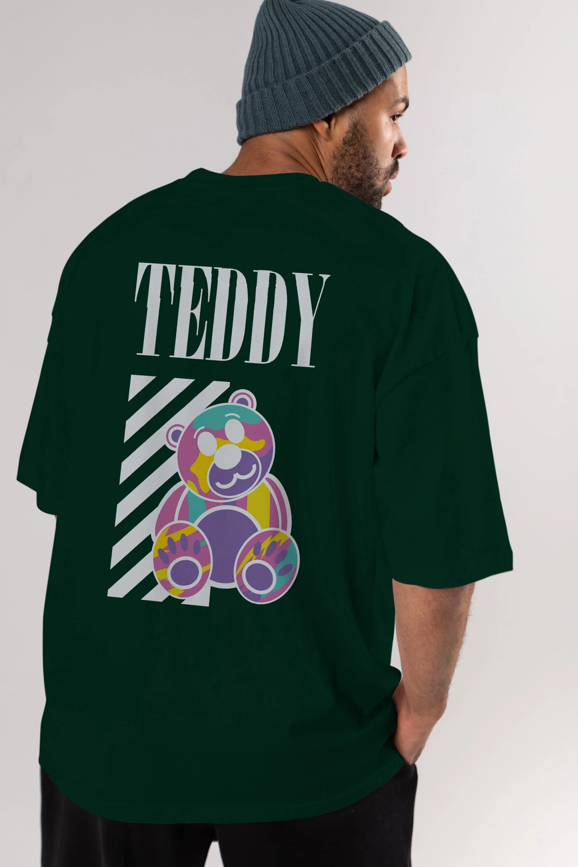 Teddy Bear 2 Arka Baskılı Oversize t-shirt Erkek Kadın Unisex