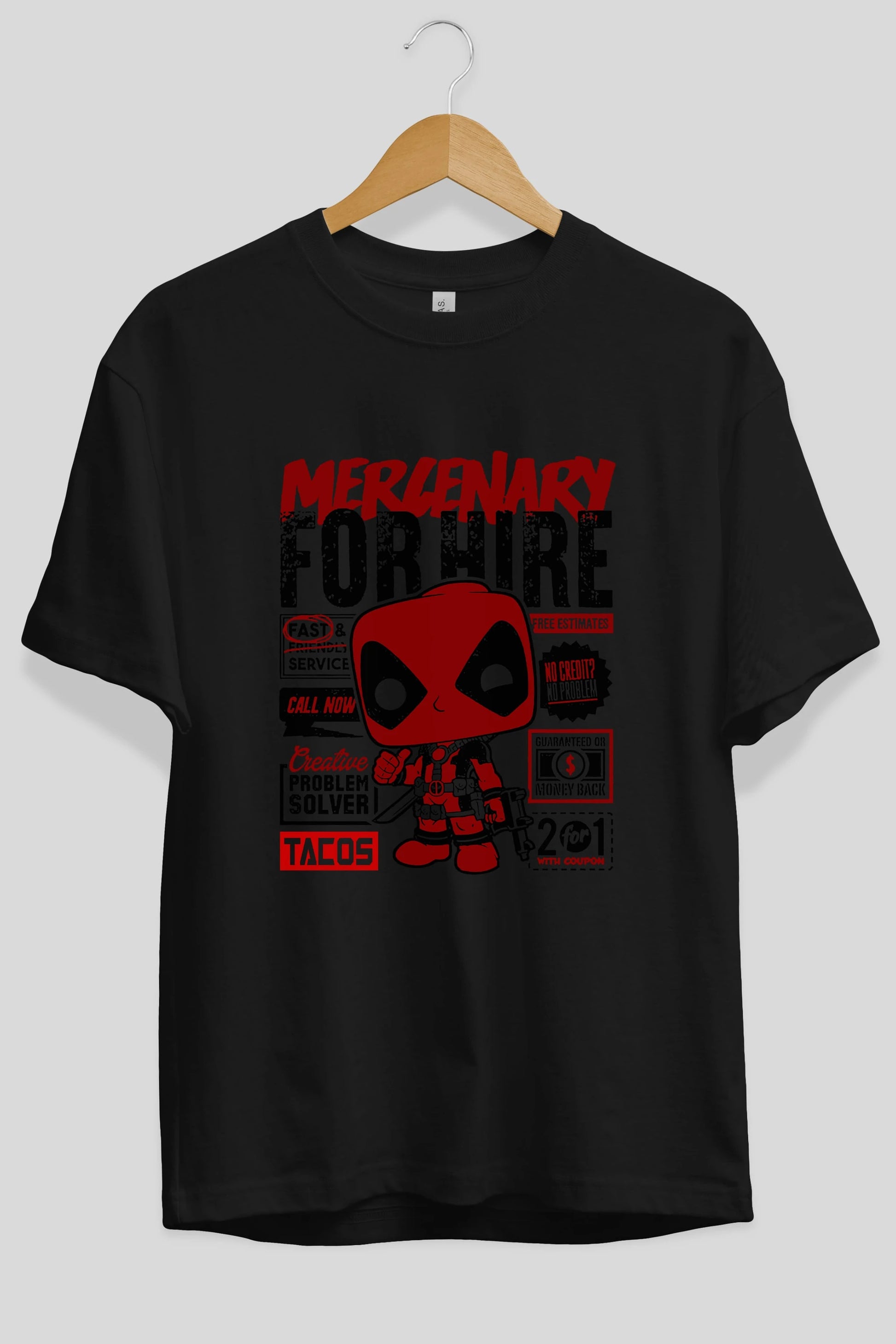 Deadpool (18) Ön Baskılı Oversize t-shirt Erkek Kadın Unisex %100 Pamuk Bisiklet Yaka tişort