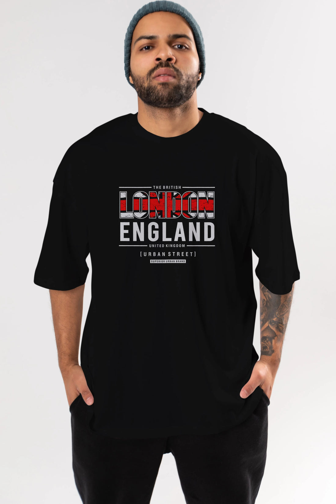 London England 2 Ön Baskılı Oversize t-shirt Erkek Kadın Unisex