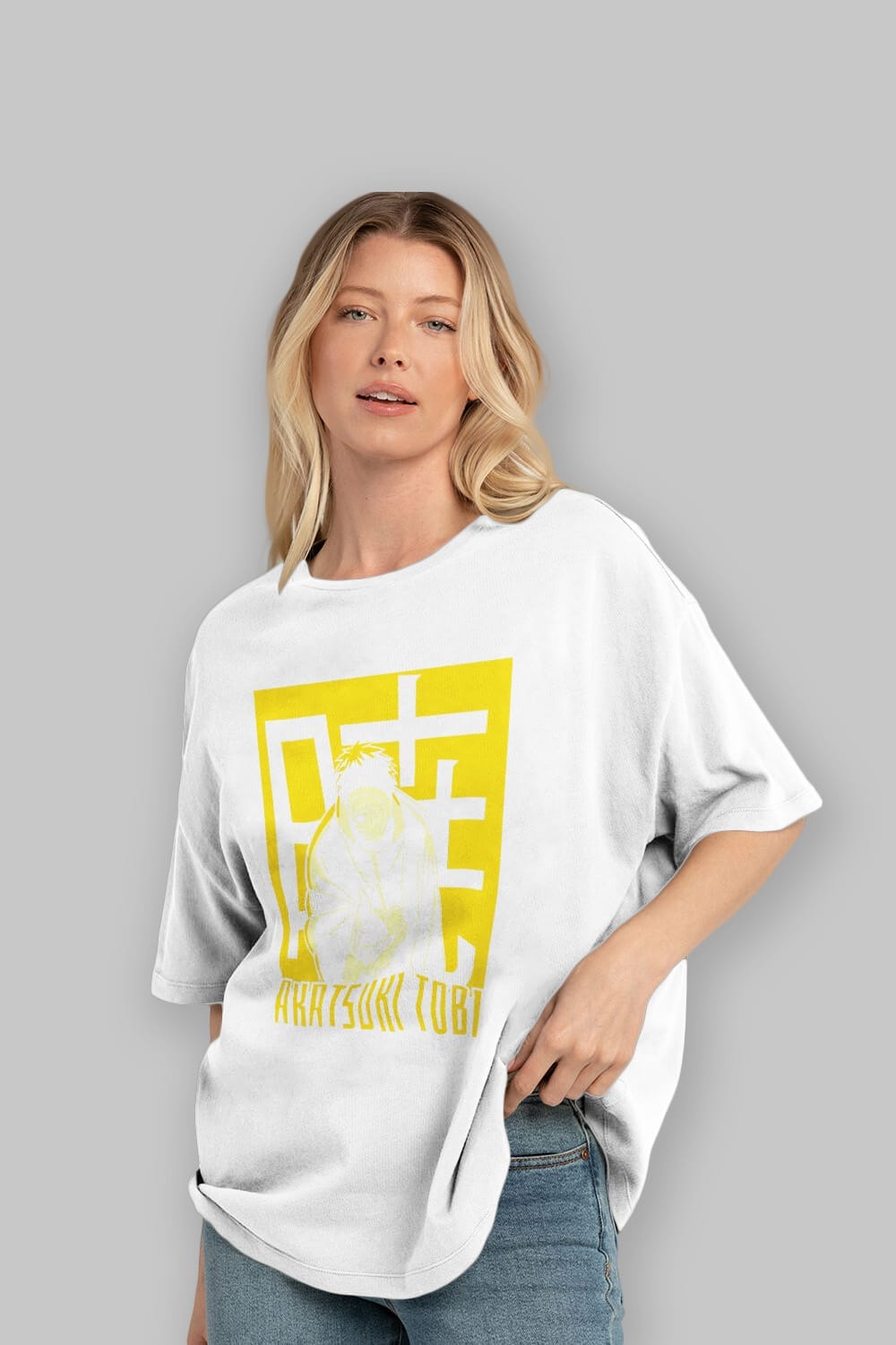 AKATSUKI OBITO NARUTO Anime Ön Baskılı Oversize t-shirt %100 pamuk Erkek Kadın Unisex