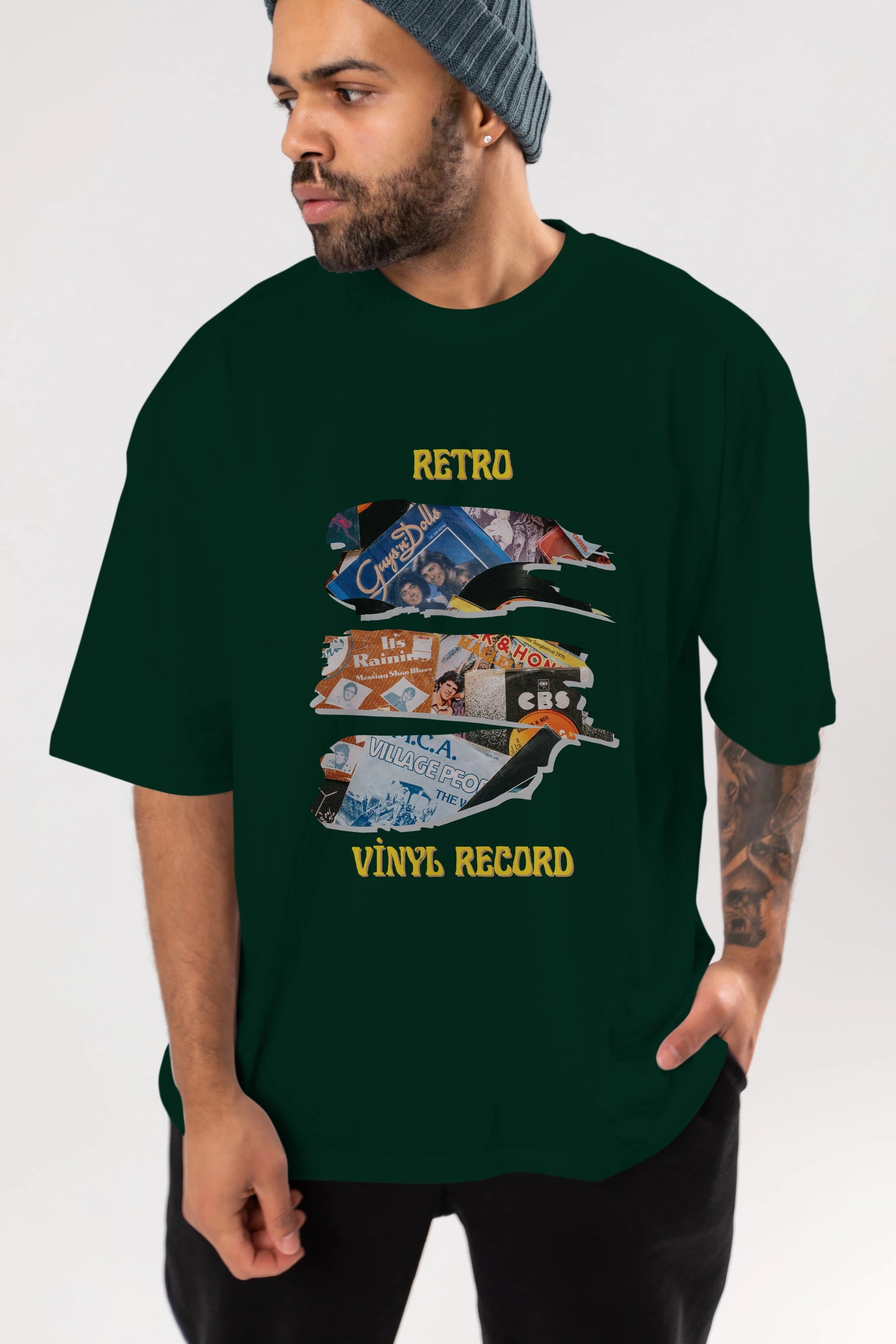 Retro Design Ön Baskılı Oversize t-shirt Erkek Kadın Unisex