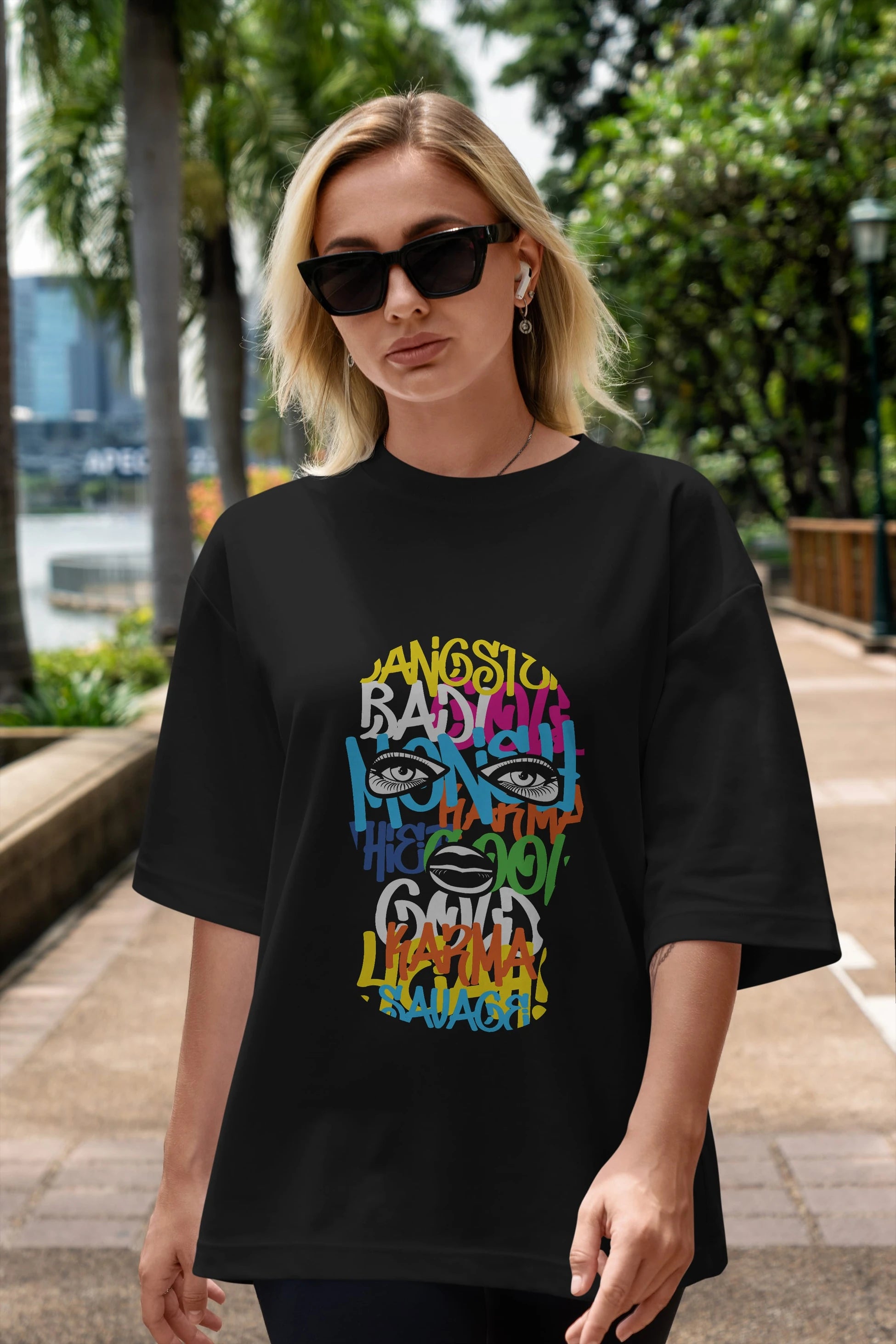 Karma Savage Ön Baskılı Oversize t-shirt Erkek Kadın Unisex