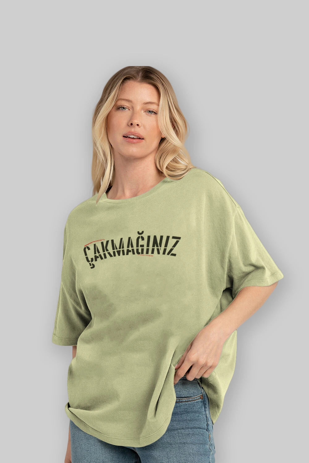 Pardon Çakmağınız Var Mı Ön Baskılı Oversize t-shirt %100 pamuk Erkek Kadın Unisex