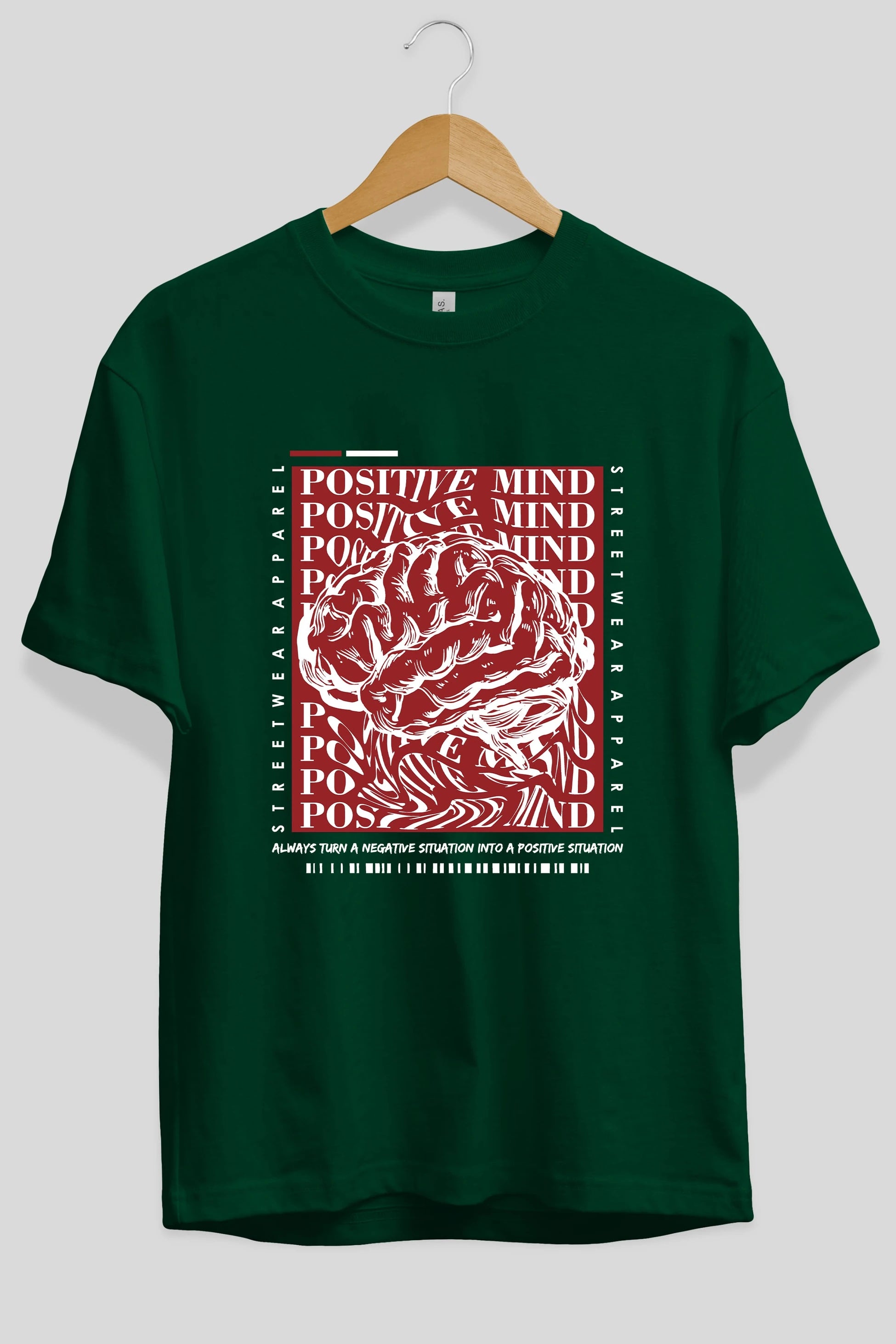 Positive Mind Ön Baskılı Oversize t-shirt Erkek Kadın Unisex