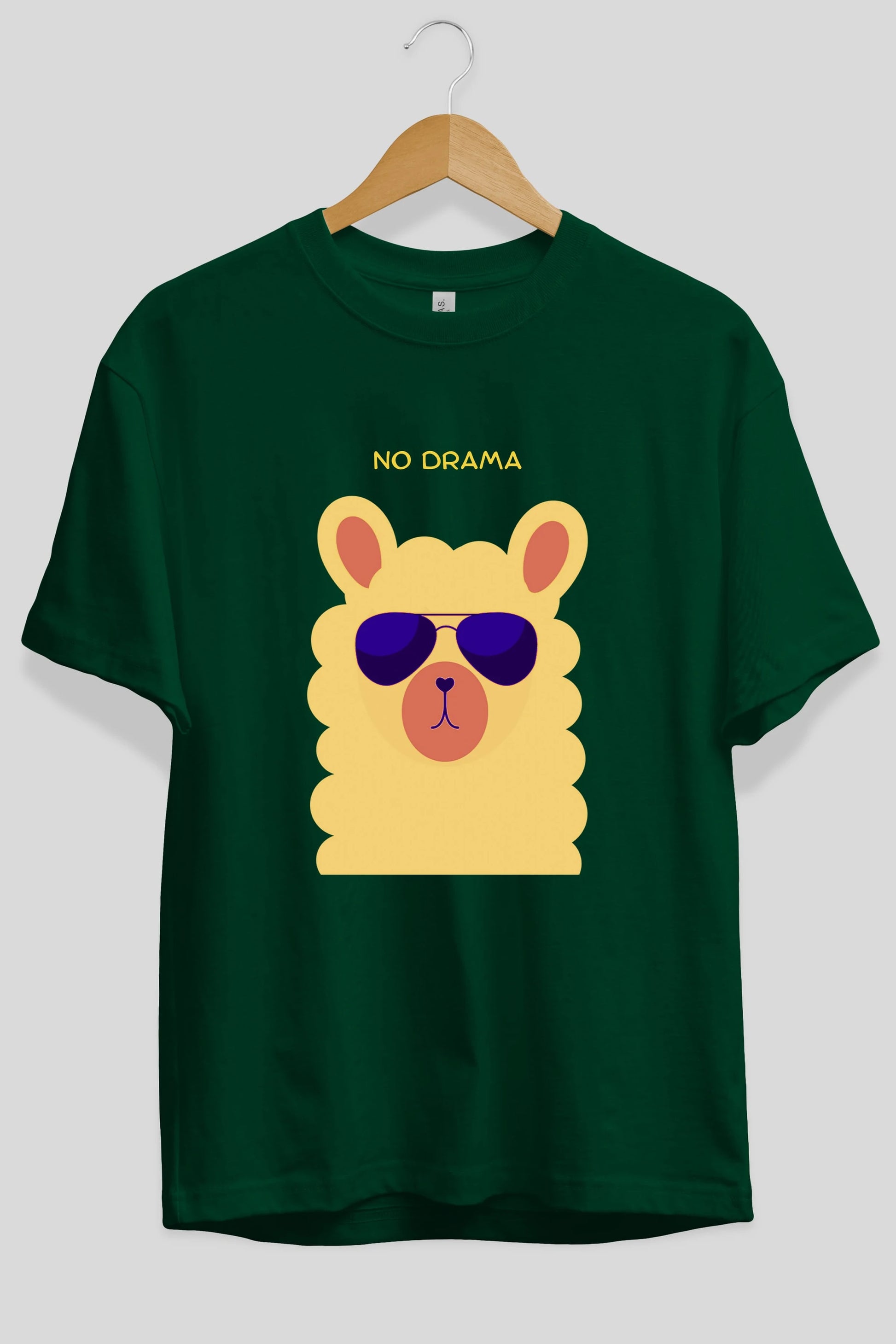 No Drama Yazılı Lama Ön Baskılı Oversize t-shirt Erkek Kadın Unisex