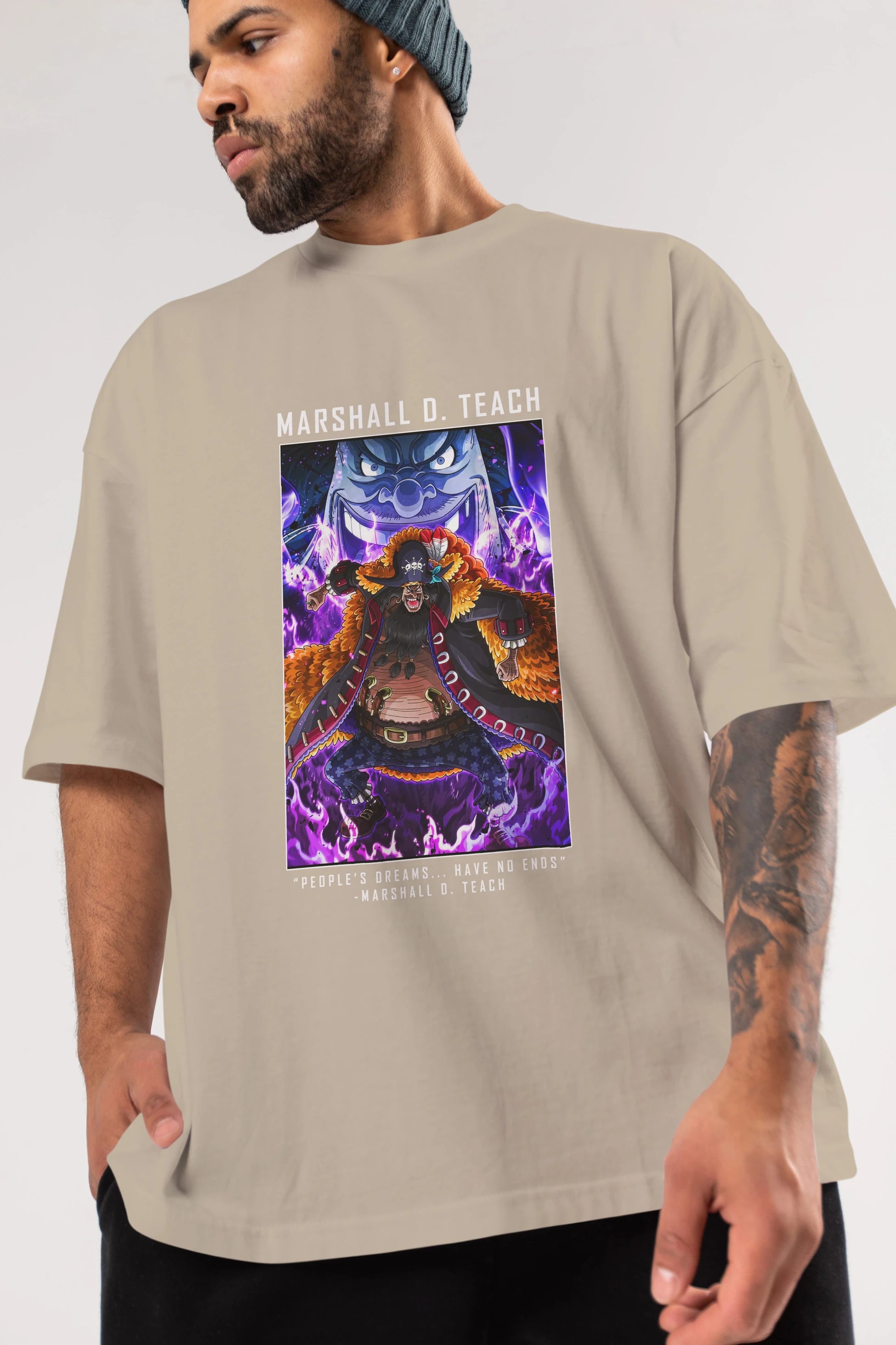 Blackbeard Anime Ön Baskılı Oversize t-shirt Erkek Kadın Unisex