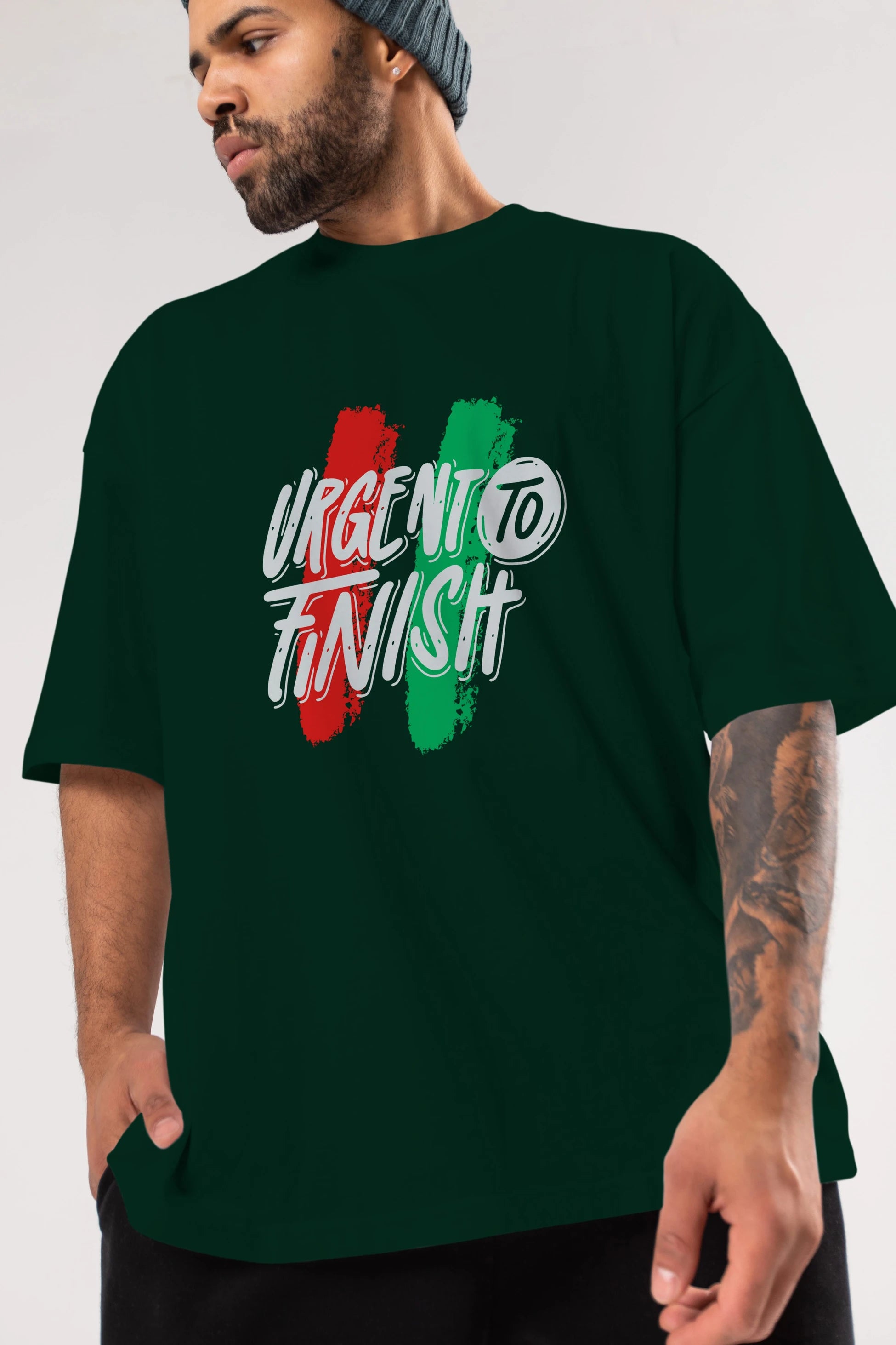 Urgent To Finish Ön Baskılı Oversize t-shirt Erkek Kadın Unisex