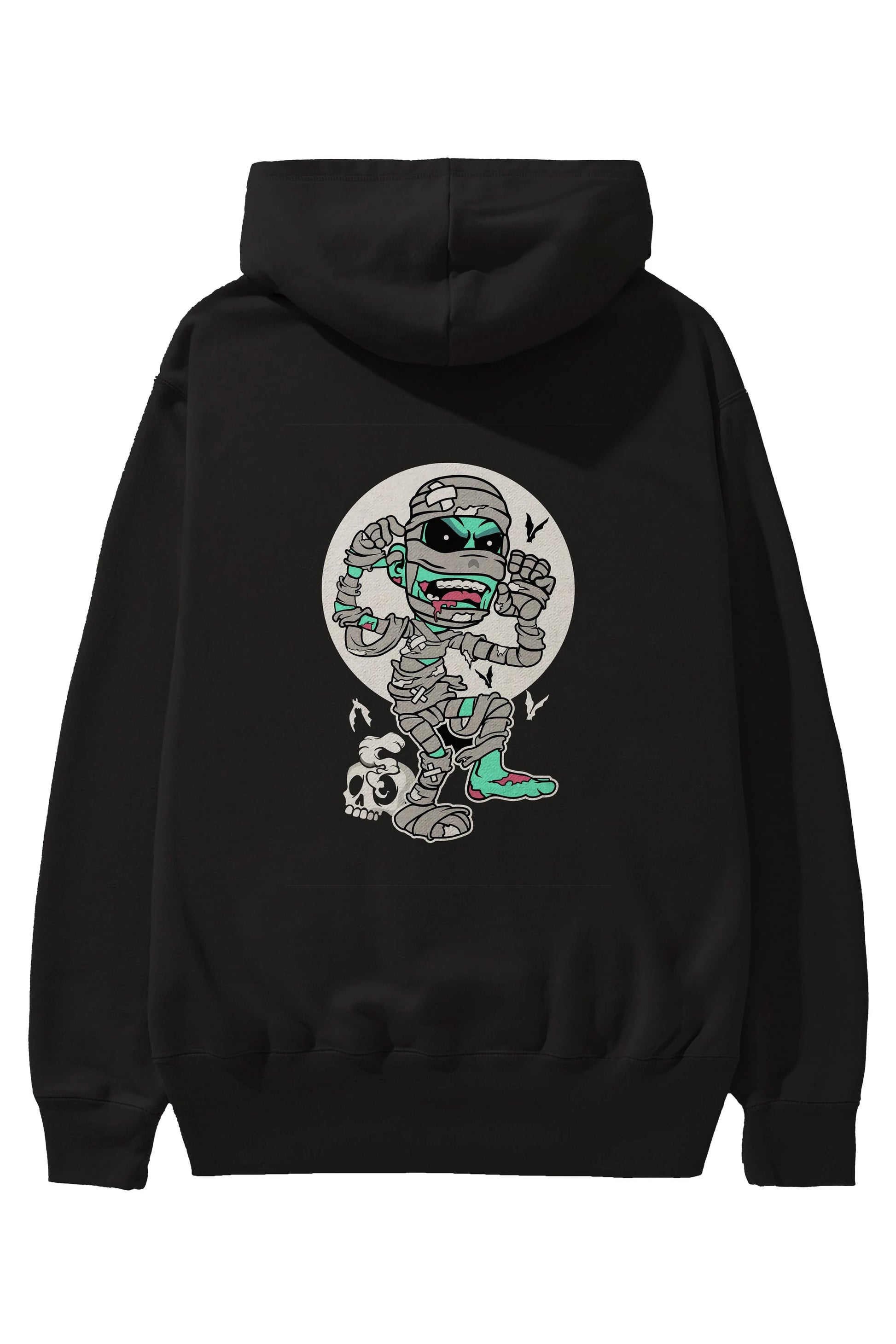 Mummy Arka Baskılı Hoodie Oversize Kapüşonlu Sweatshirt Erkek Kadın Unisex