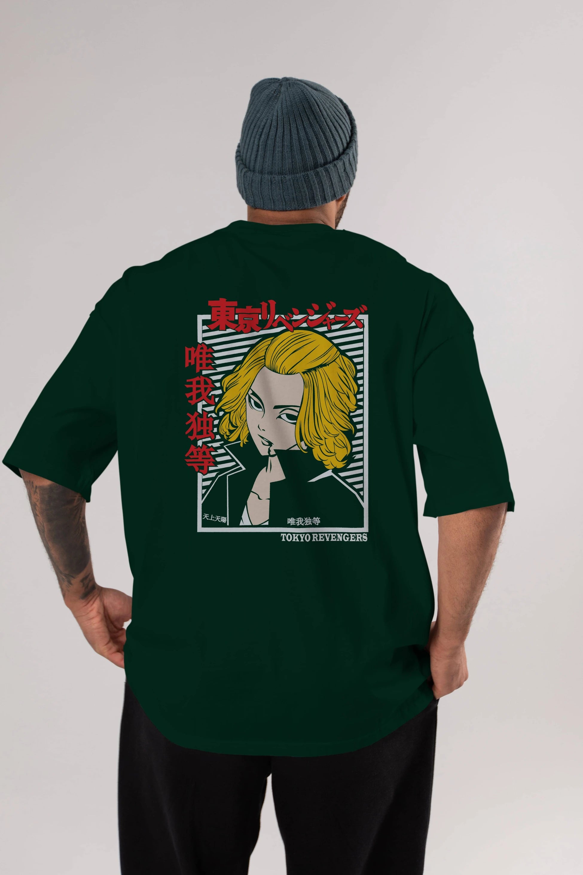 TokyoRev. M Anime Arka Baskılı Oversize t-shirt Erkek Kadın Unisex