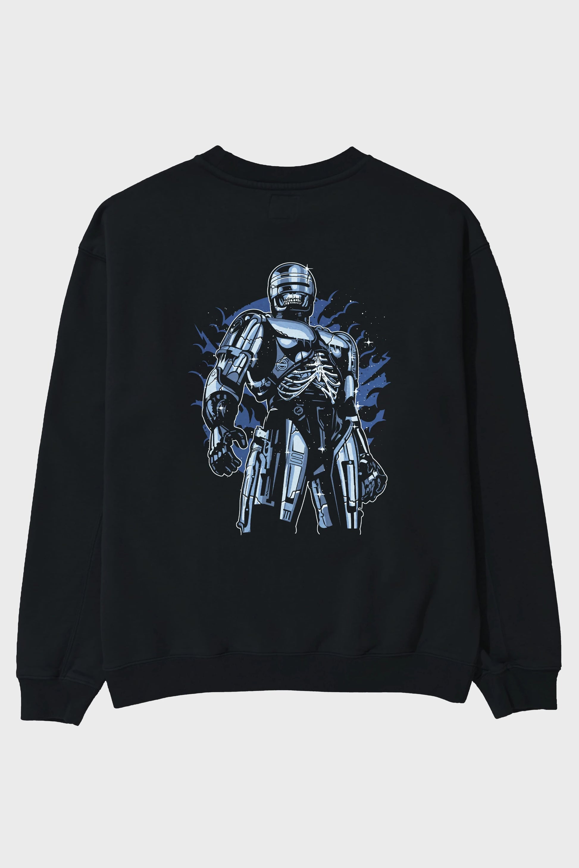 Roboskull Arka Baskılı Oversize Sweatshirt Erkek Kadın Unisex