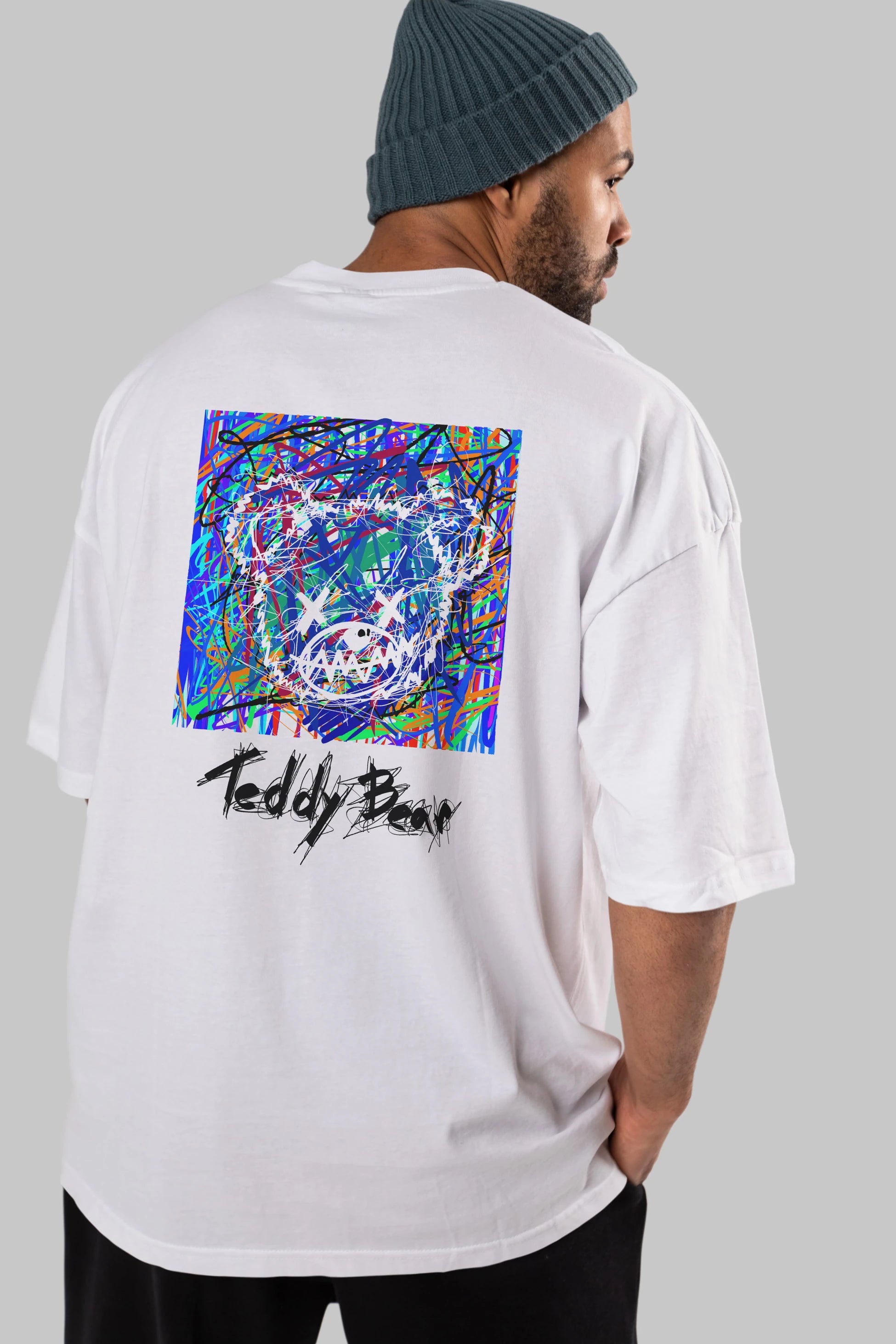 Teddy Bear 3 Arka Baskılı Oversize t-shirt Erkek Kadın Unisex