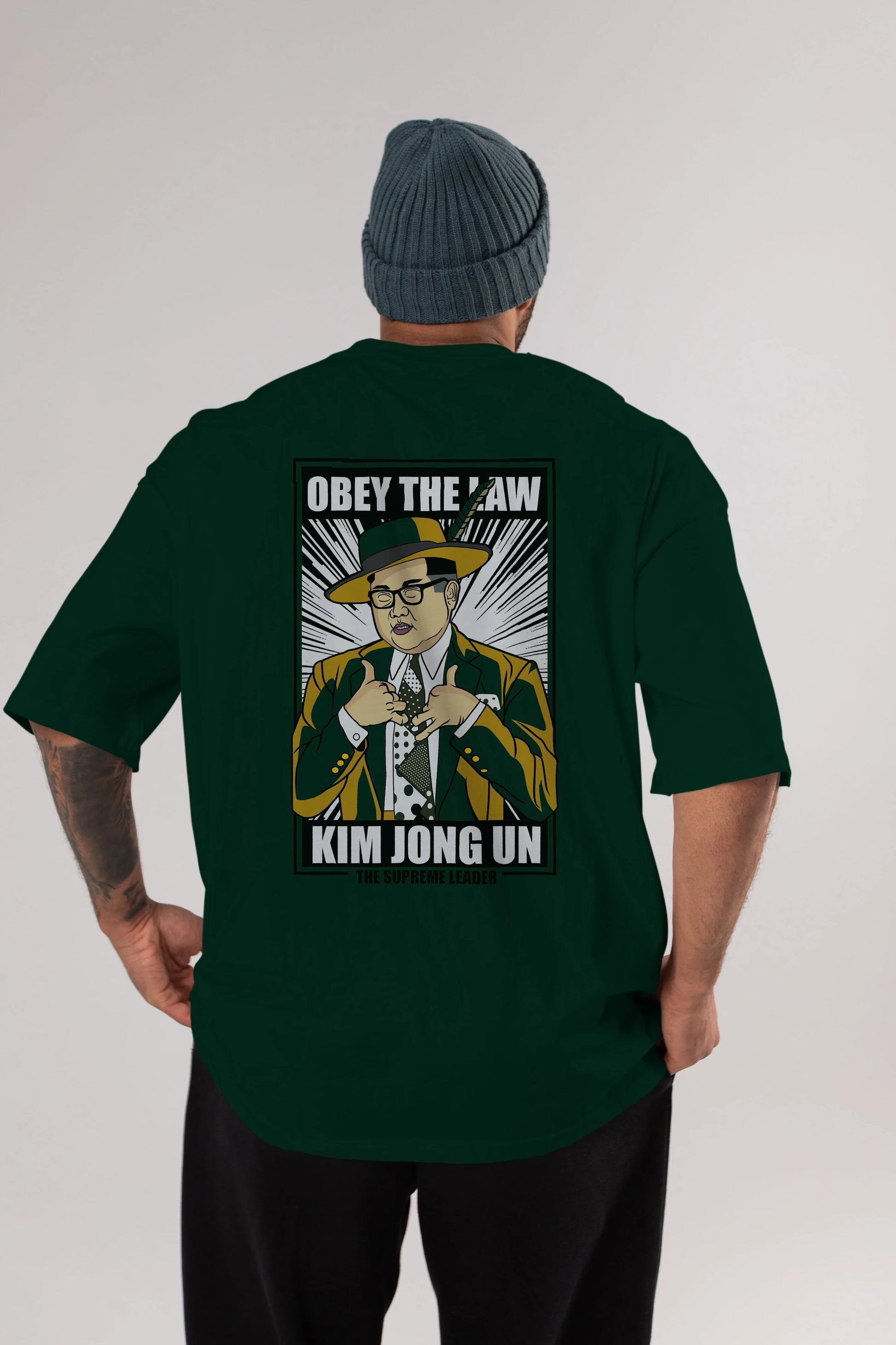 The Mask Jong Un Arka Baskılı Oversize t-shirt Erkek Kadın Unisex %100 Pamuk tişort