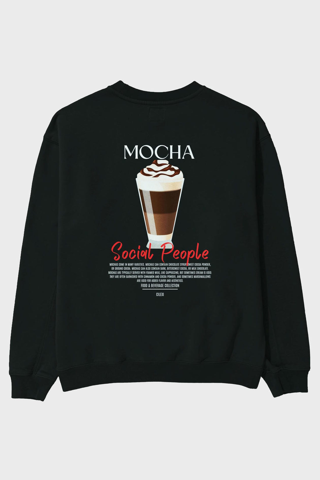 Mocha Arka Baskılı Oversize Sweatshirt Erkek Kadın Unisex