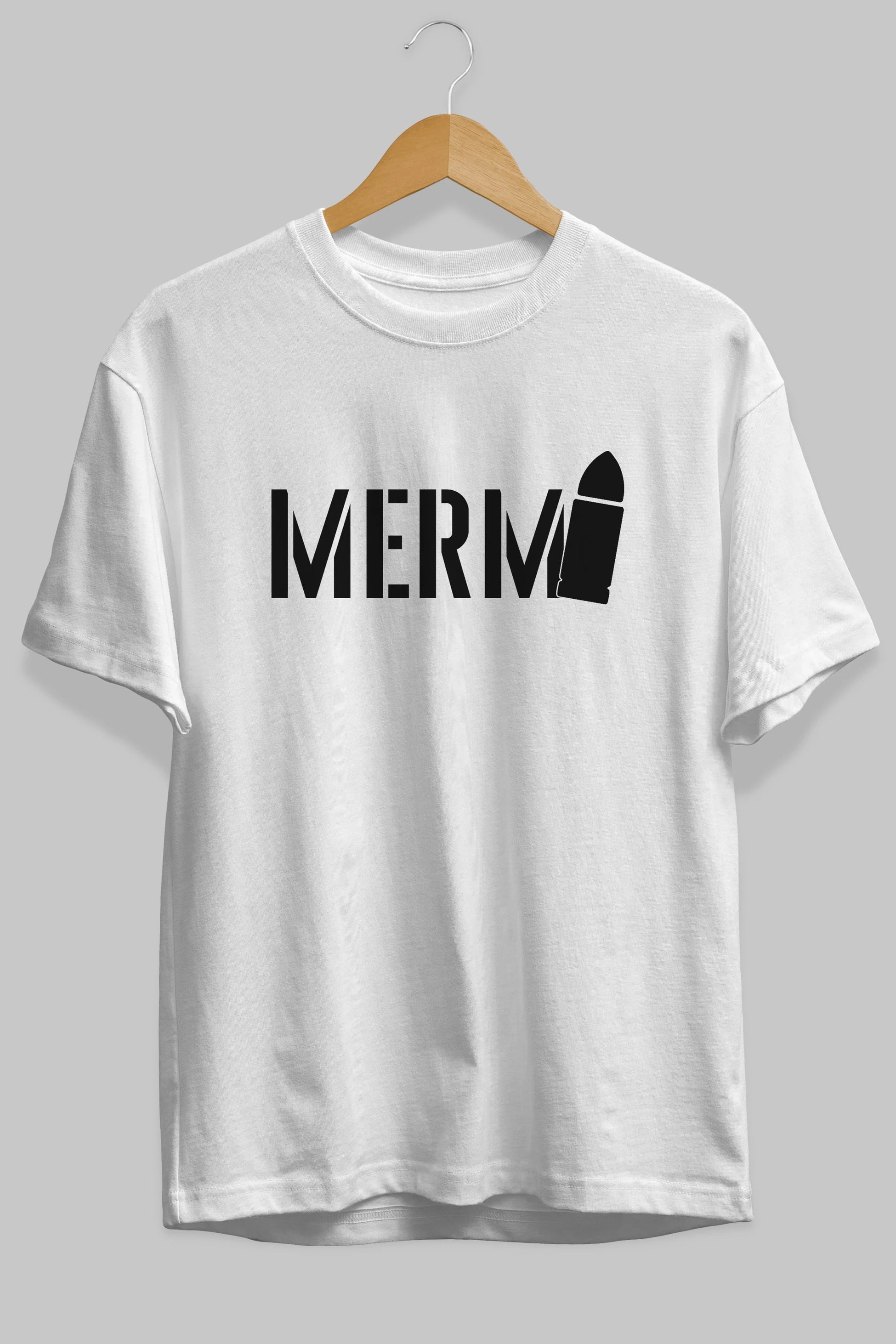 Mermi Ön Baskılı Oversize t-shirt %100 pamuk Erkek Kadın Unisex