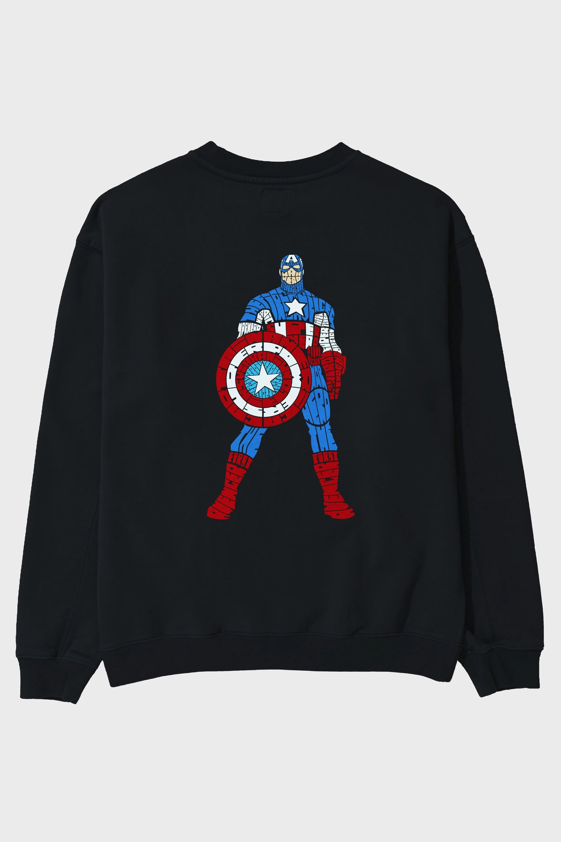 Captain America Arka Baskılı Oversize Sweatshirt Erkek Kadın Unisex