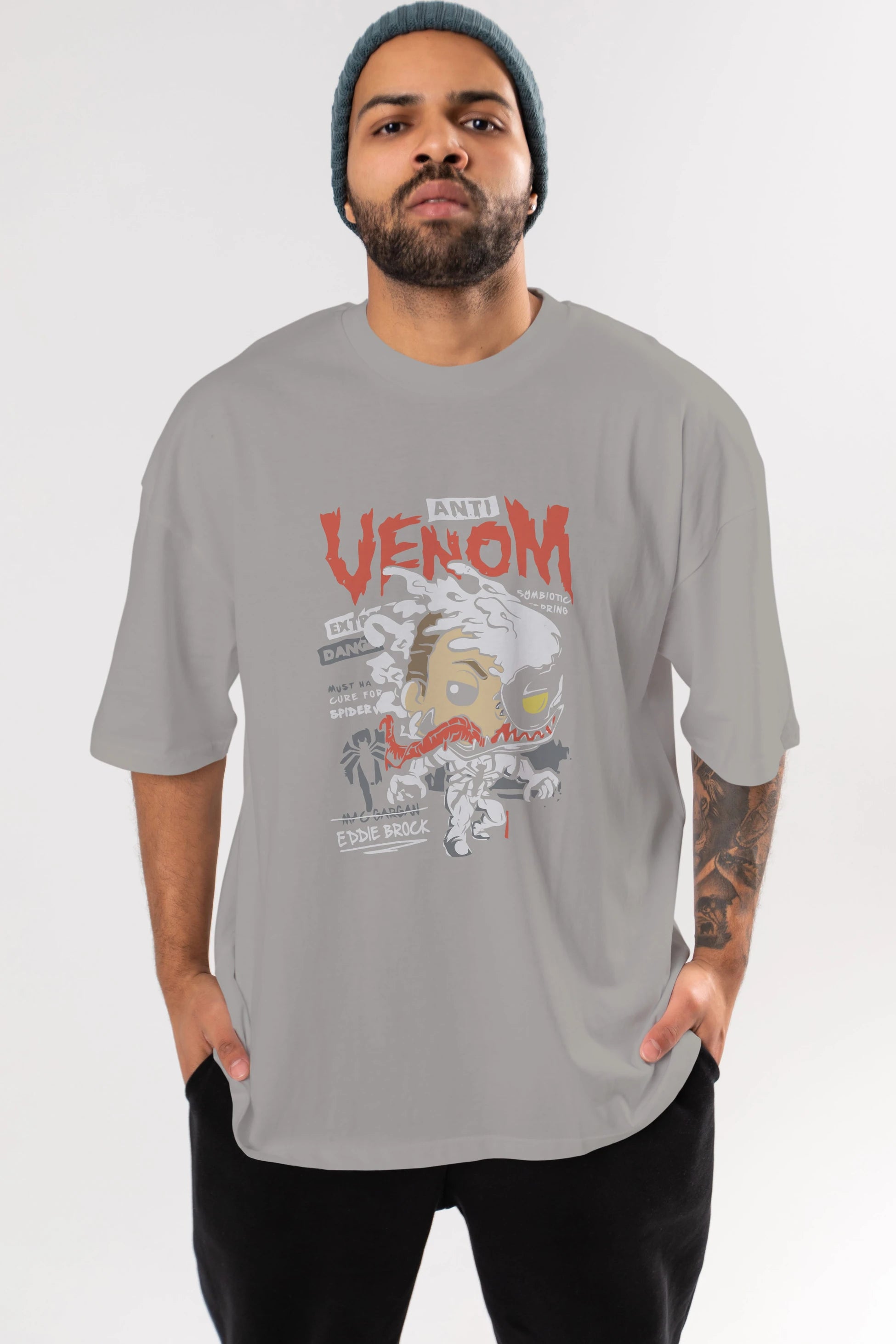 Venom (9) Ön Baskılı Oversize t-shirt Erkek Kadın Unisex %100 Pamuk Bisiklet Yaka tişort
