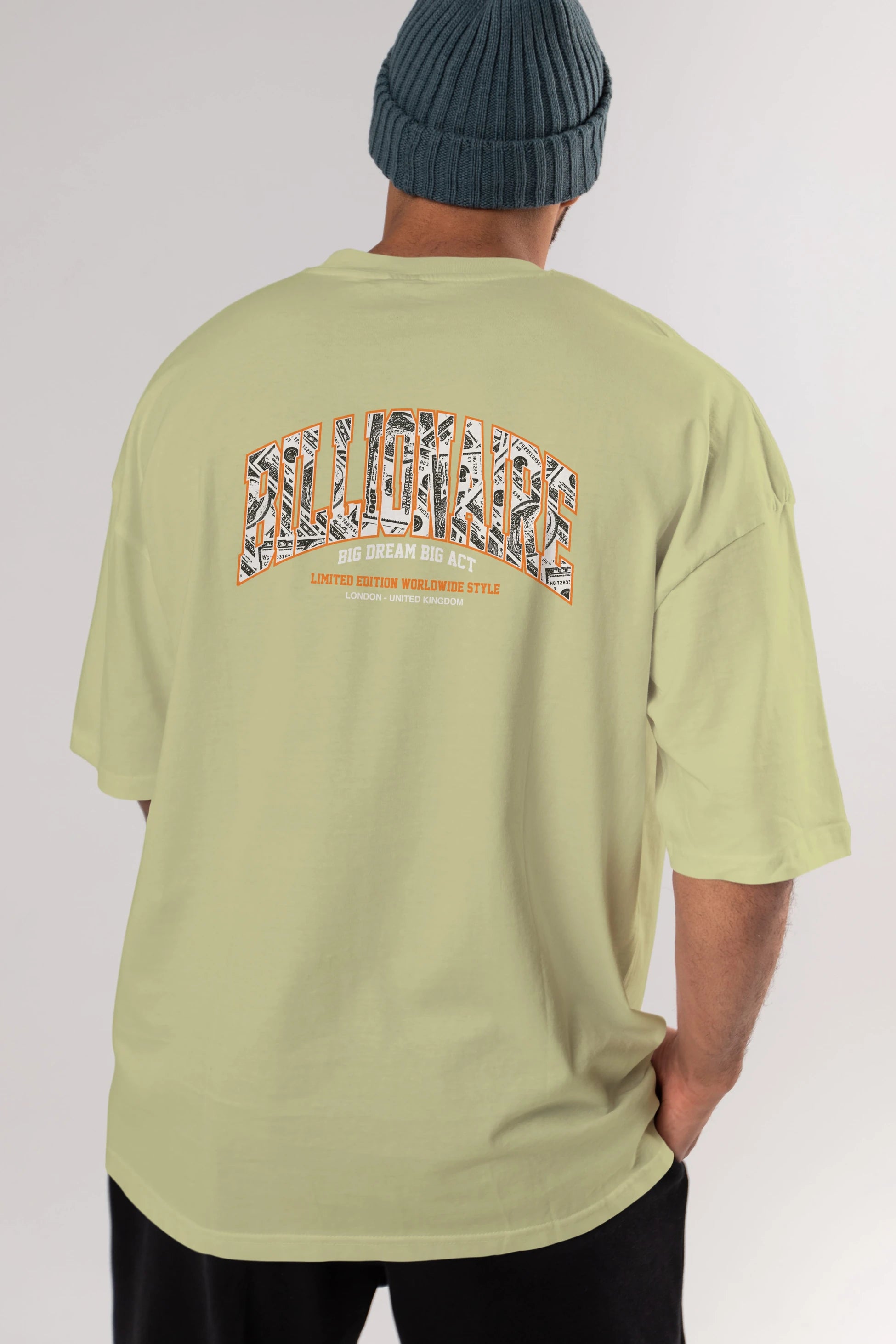 Billionaire Arka Baskılı Oversize t-shirt Erkek Kadın Unisex