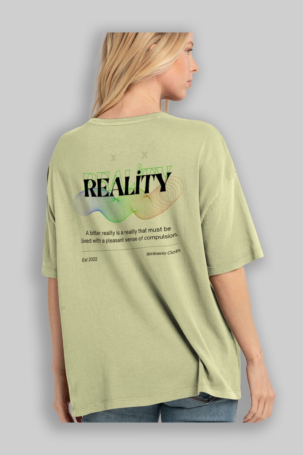 Reality 2 Arka Baskılı Oversize t-shirt Erkek Kadın Unisex