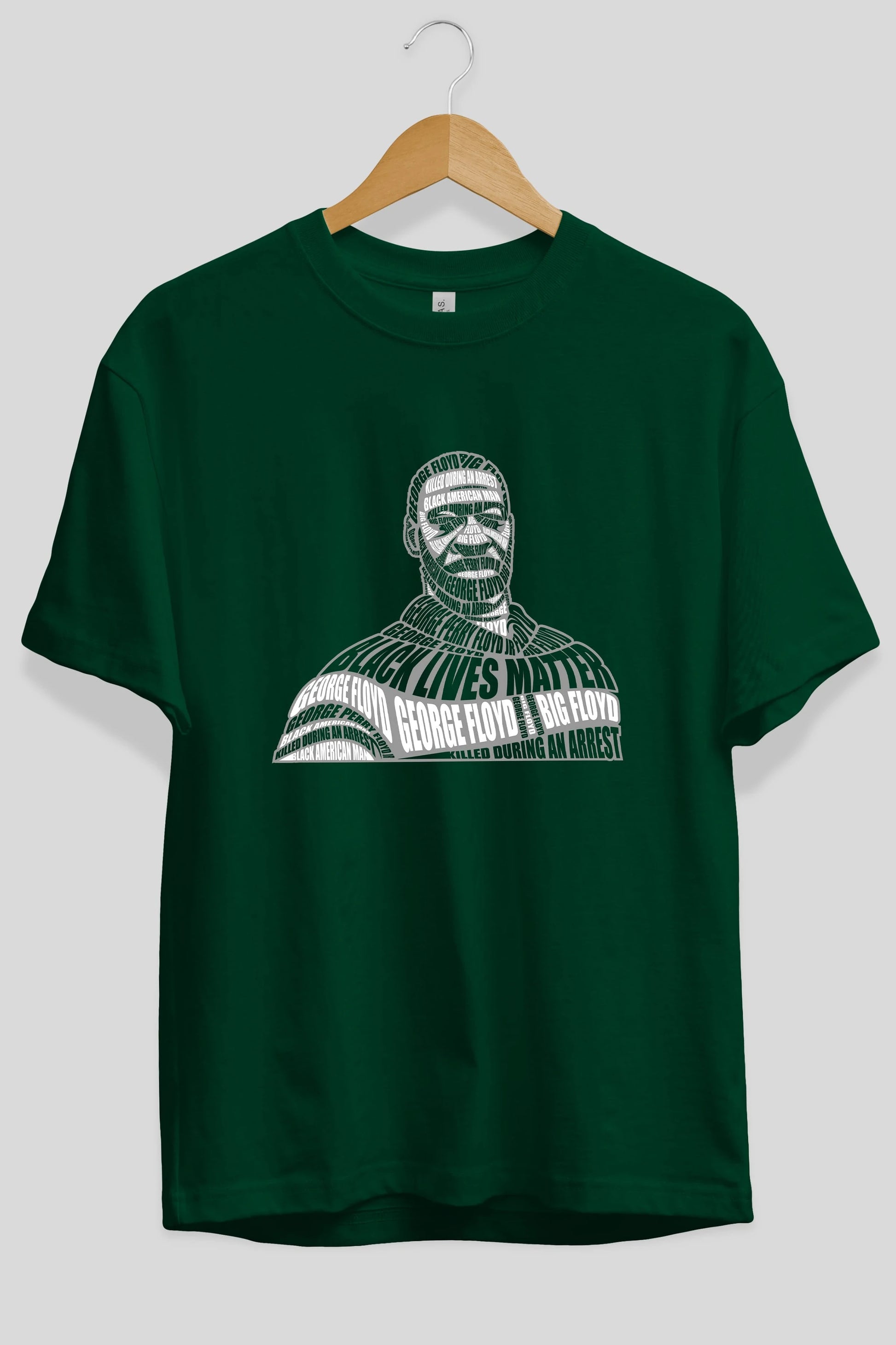 George Floyd Calligram Ön Baskılı Oversize t-shirt %100 pamuk Erkek Kadın Unisex