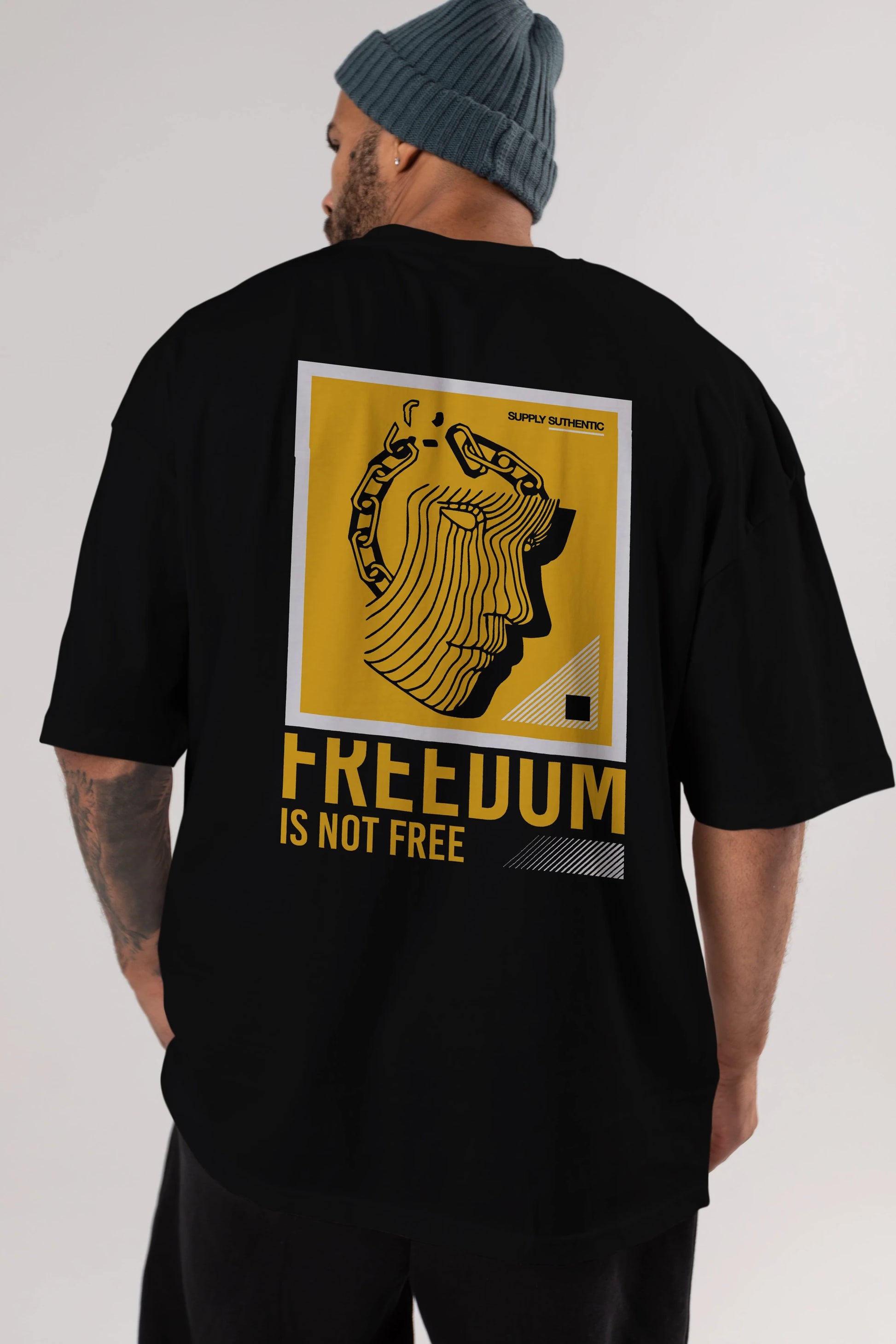 Freedom is Not Free Arka Baskılı Oversize t-shirt Erkek Kadın Unisex